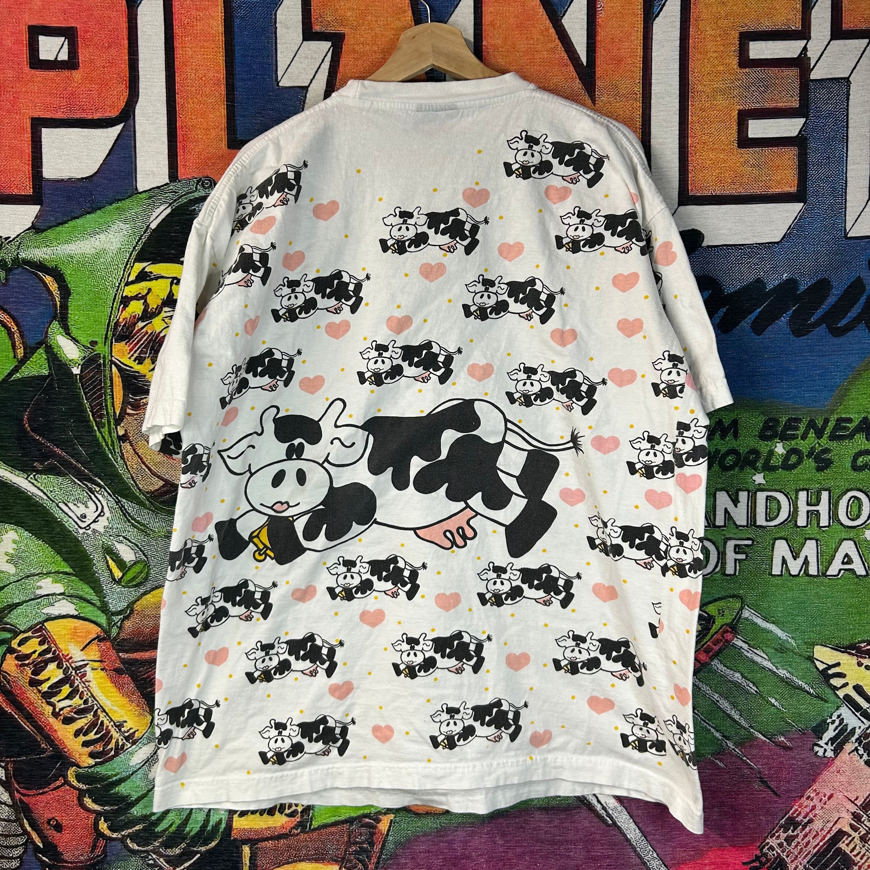 Vintage Vintage 90s Cows AOP Tee Size 3XL Size US XXL / EU 58 / 5 - 2 Thumbnail