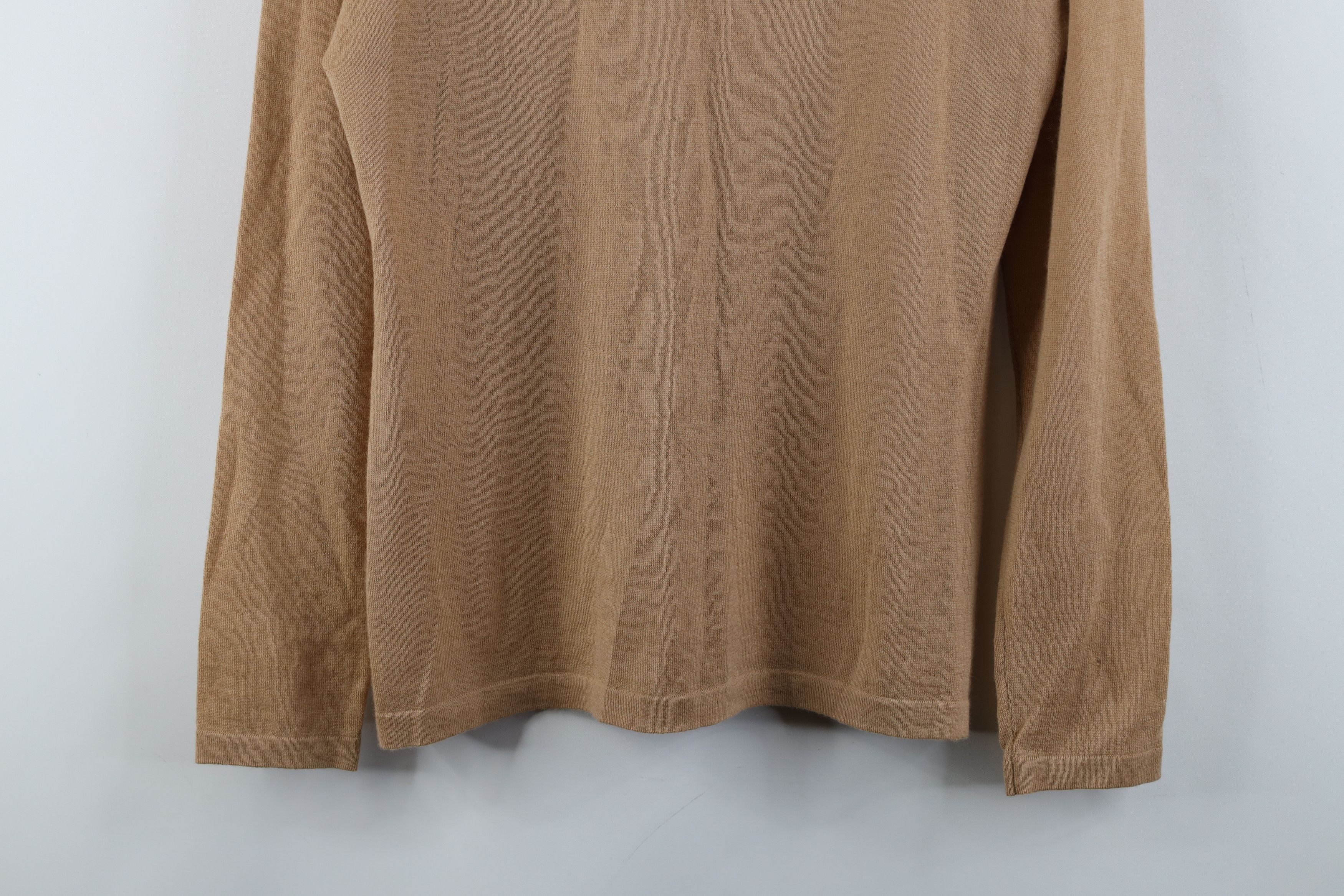 Neiman Marcus × Vintage Neiman Marcus Blank Soft Cashmere Knit Ribbed Sweater Beige Size L / US 10 / IT 46 - 3 Thumbnail