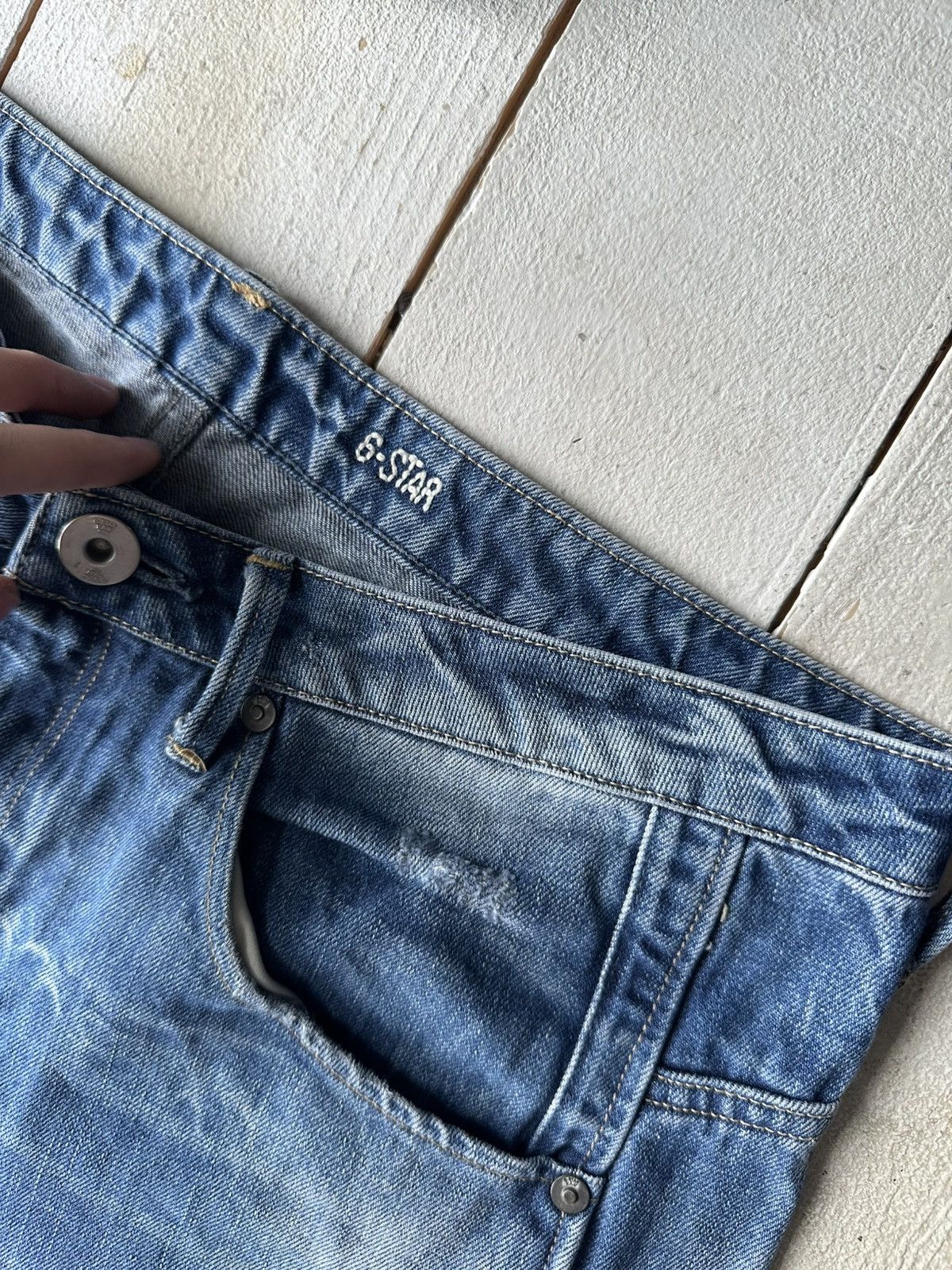 G-Star 🚨VNTG G STAR RAW BLUE FADED RARE AVANT GARDE JEANS Y2K Size 29" - 4 Thumbnail