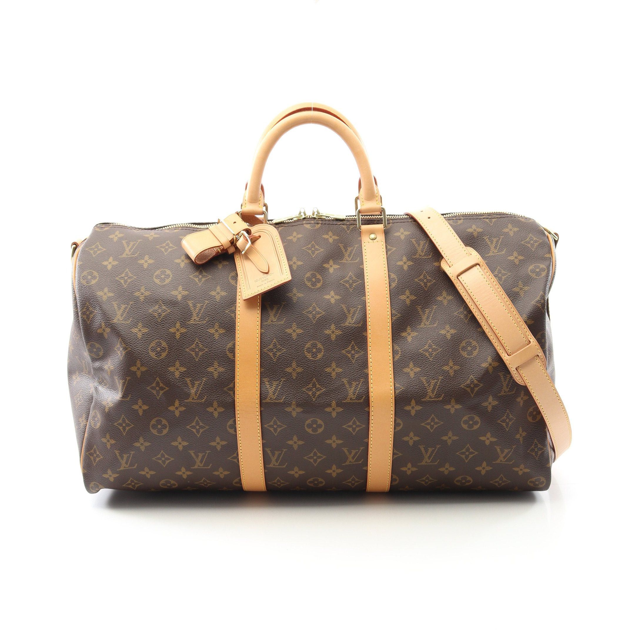 Louis Vuitton Louis Vuitton Keepall 50 Monogram Boston Bag Leather Brown Size ONE SIZE - 1 Thumbnail