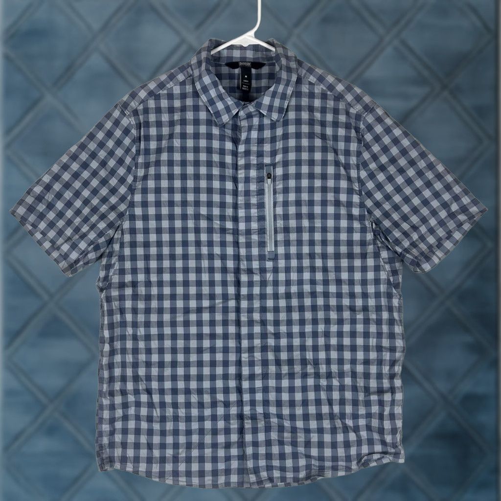 Vintage Alaskan Hardgear Button Up Shirt Blue Check Slim Fit Mens M Snap S/S Knit Cotton Blend Size US M / EU 48-50 / 2 - 1 Thumbnail