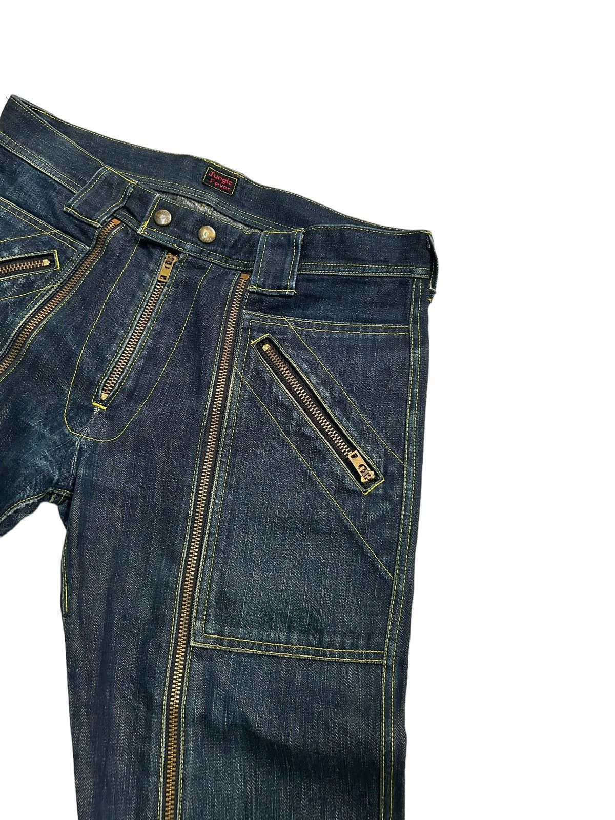 14th Addiction × If Six Was Nine × Japanese Brand Japanese Punk Bondage Multizipper Denim Crazy ☠️🎌 Size US 31 - 4 Thumbnail