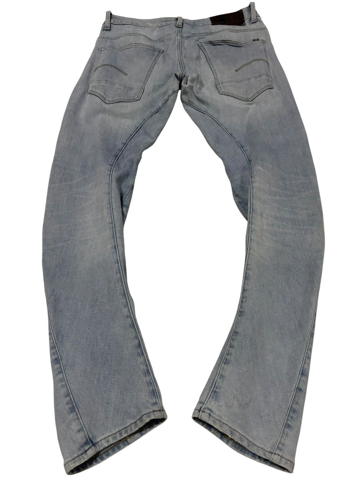 G-Star Vintage G-Star Raw Light Wash Distressed Curved Jeans Size US 34 / EU 50 - 2 Thumbnail