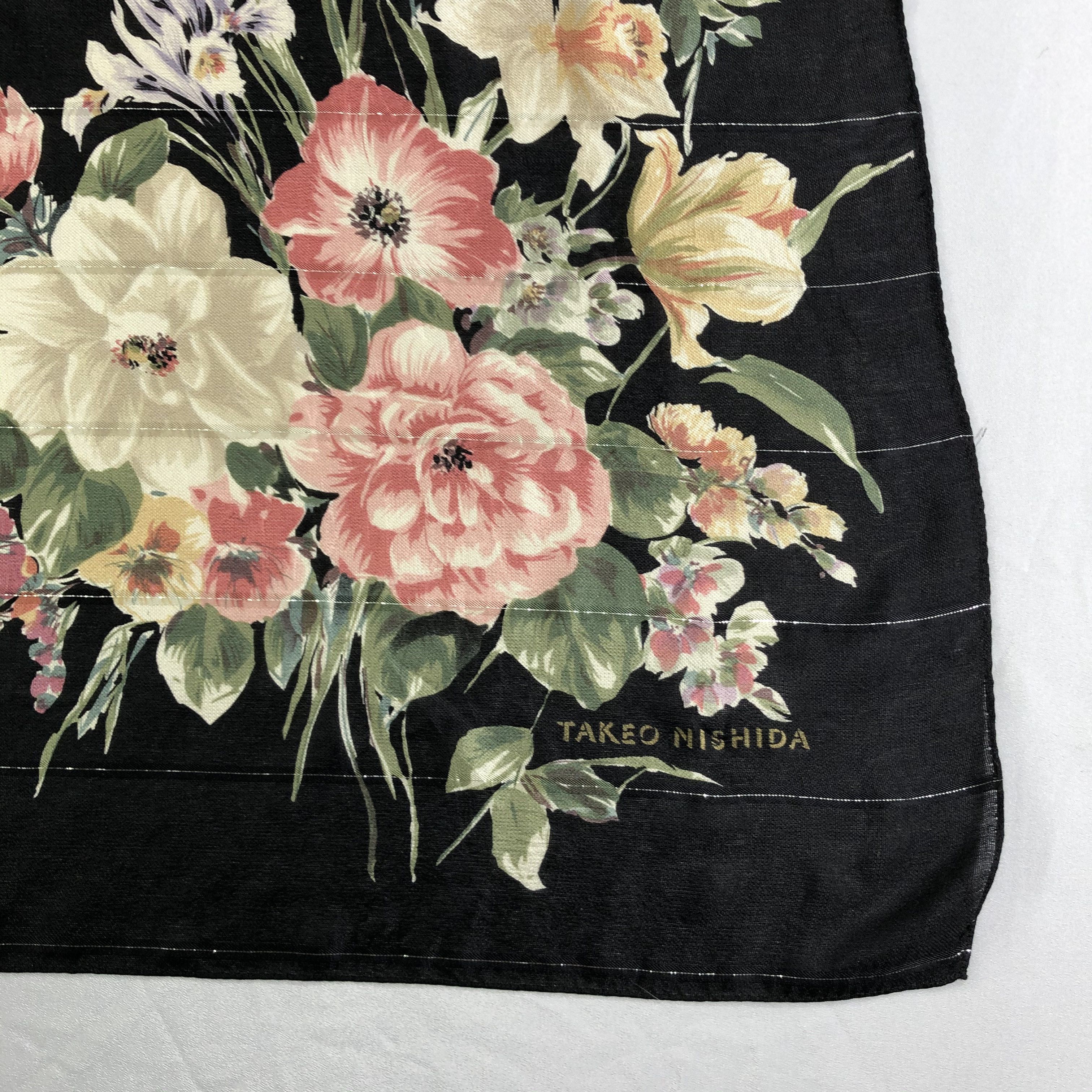 Vintage Vintage Takeo Nishida Silk Scarf Size ONE SIZE - 3 Thumbnail
