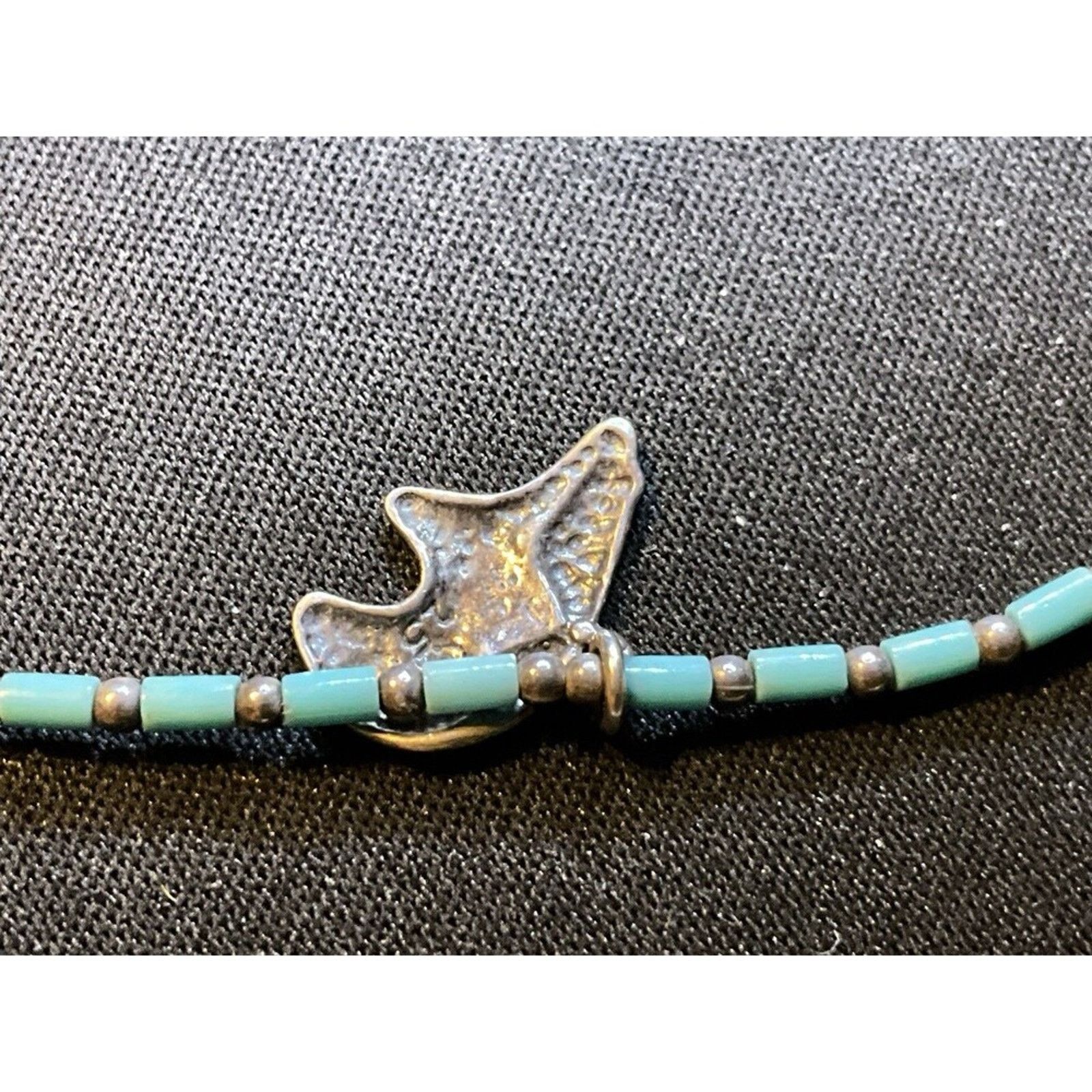 Other 14in 925 Liquid Silver Turquoise Native Bear Barrel Clasp Size ONE SIZE - 6 Thumbnail