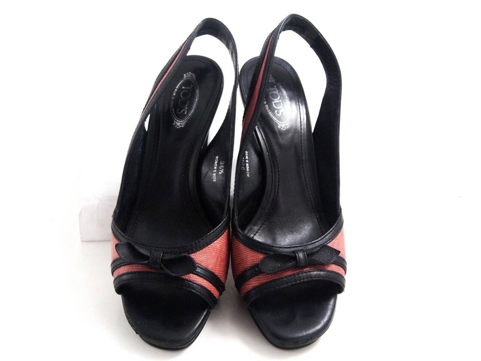 Tod's Tod's Sandals High Heel Pink Black Leather EU 36.5 US 6.5 Size US 6.5 / IT 36.5 - 3 Thumbnail