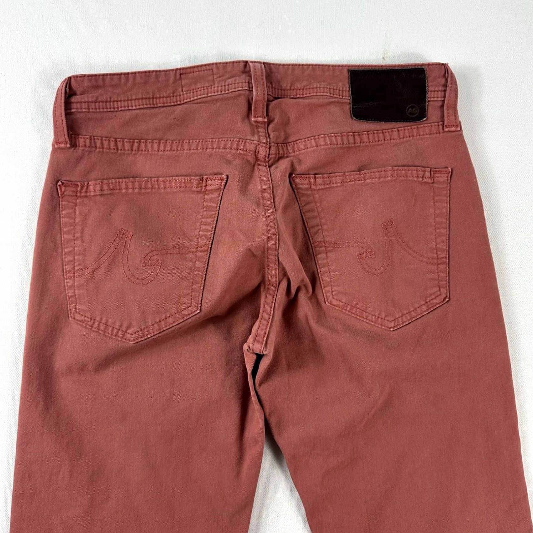 Vintage AG Adriano Goldschmied The MatchBox Slim Straight Jeans Pants Mens 29x28 Coral Size US 29 - 4 Thumbnail