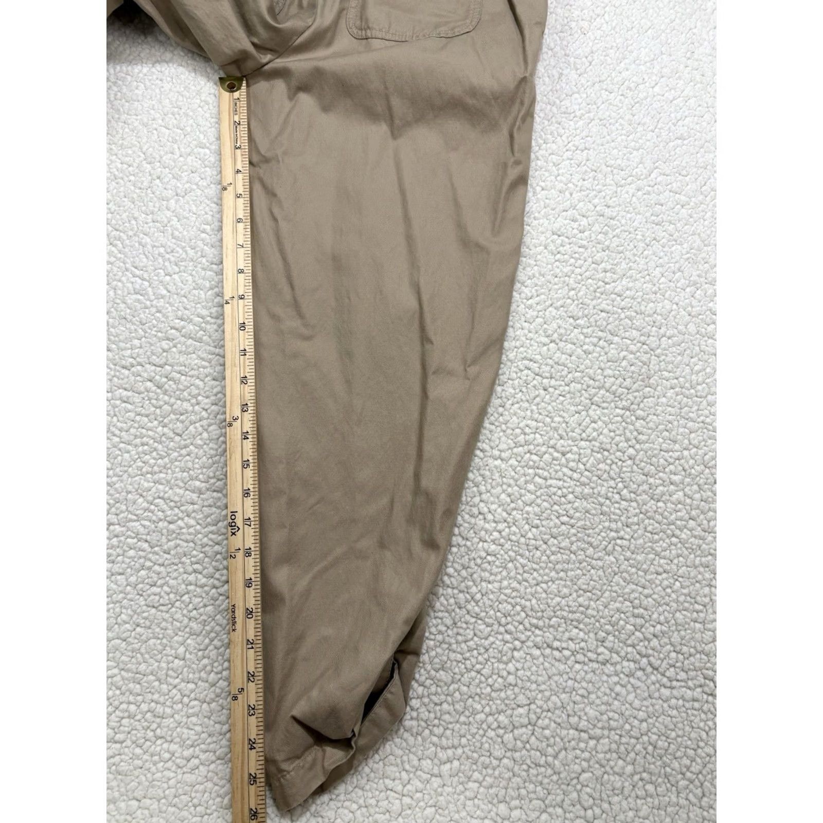 Talbots Talbots Pants Jogger Size 4 Khaki Beige Stretch Waist Drawstring Casual Twill Pockets Elastic Womens Regular Size 27" / US 4 / IT 40 - 5 Thumbnail