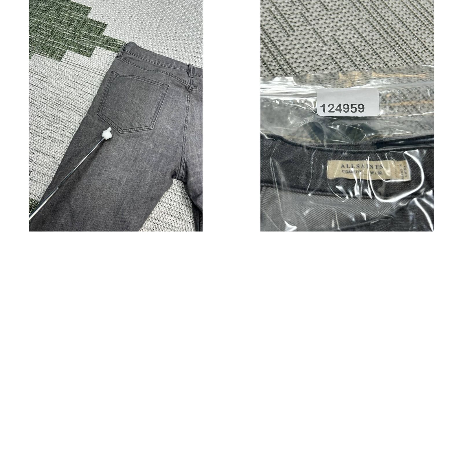 Allsaints Allsaints Jeans Mens 32 Reynolds Biker Gray Denim Cigarette Leg Slim Skinny 32 in Gray Mens Jeans Size US 32 / EU 48 - 9 Thumbnail