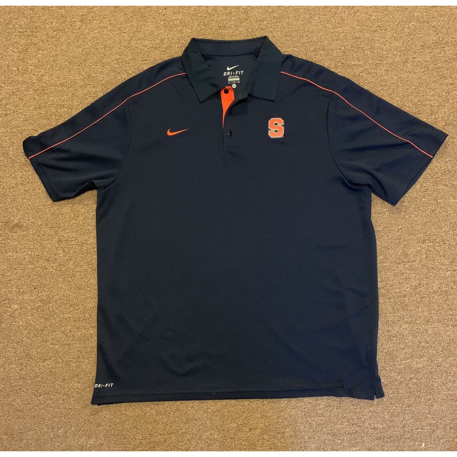 Nike Syracuse Polo Shirt Men’s XL NCAA Logo Blue Nike Dri Fit Size US XL / EU 56 / 4 - 1 Thumbnail