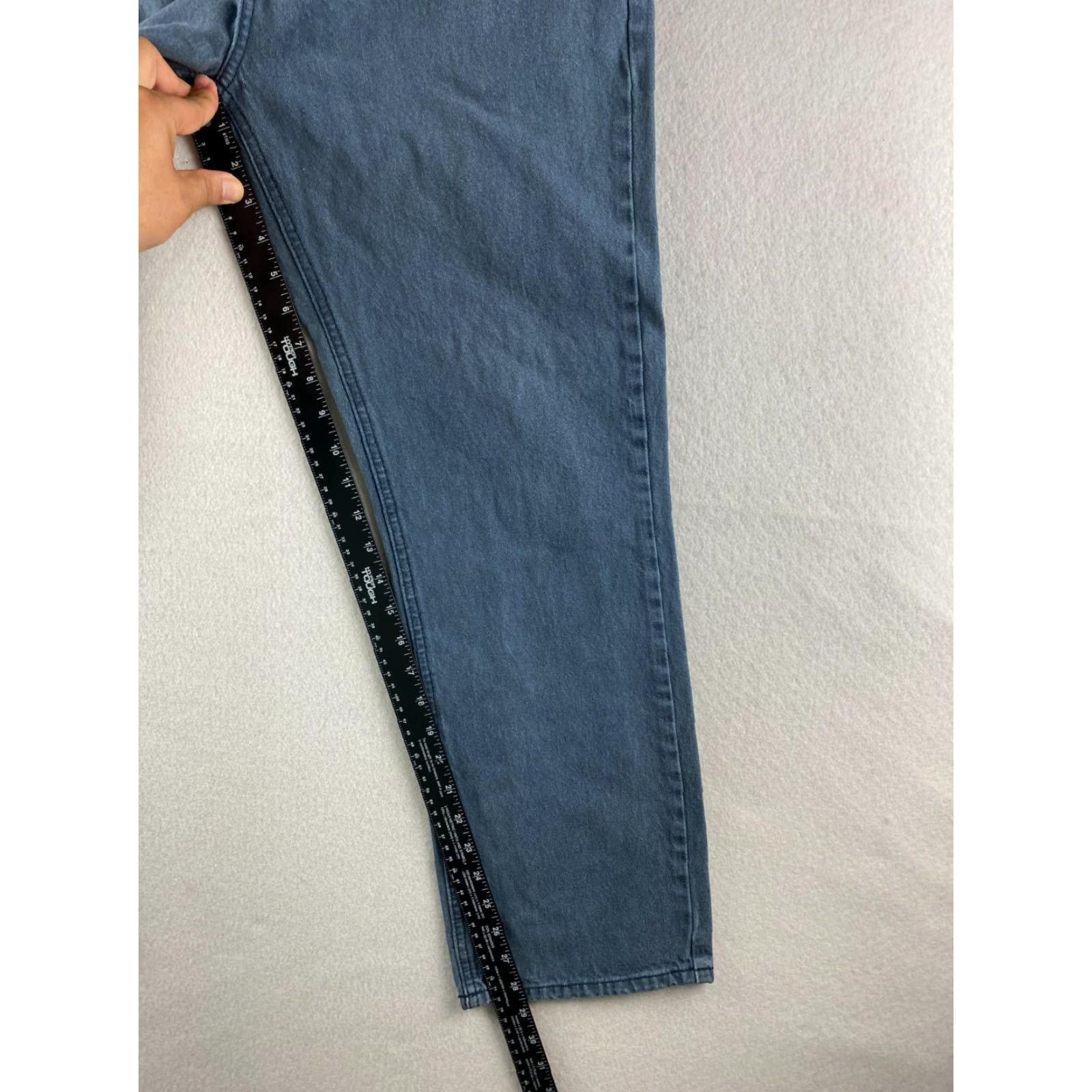 Denime WT02 Jeans Mens 34 x 30 Relaxed Straight Leg Denim 100% Cotton Blue Jeans Mens Regular 34 Blue Modern Vintage: No Size US 34 / EU 50 - 5 Thumbnail