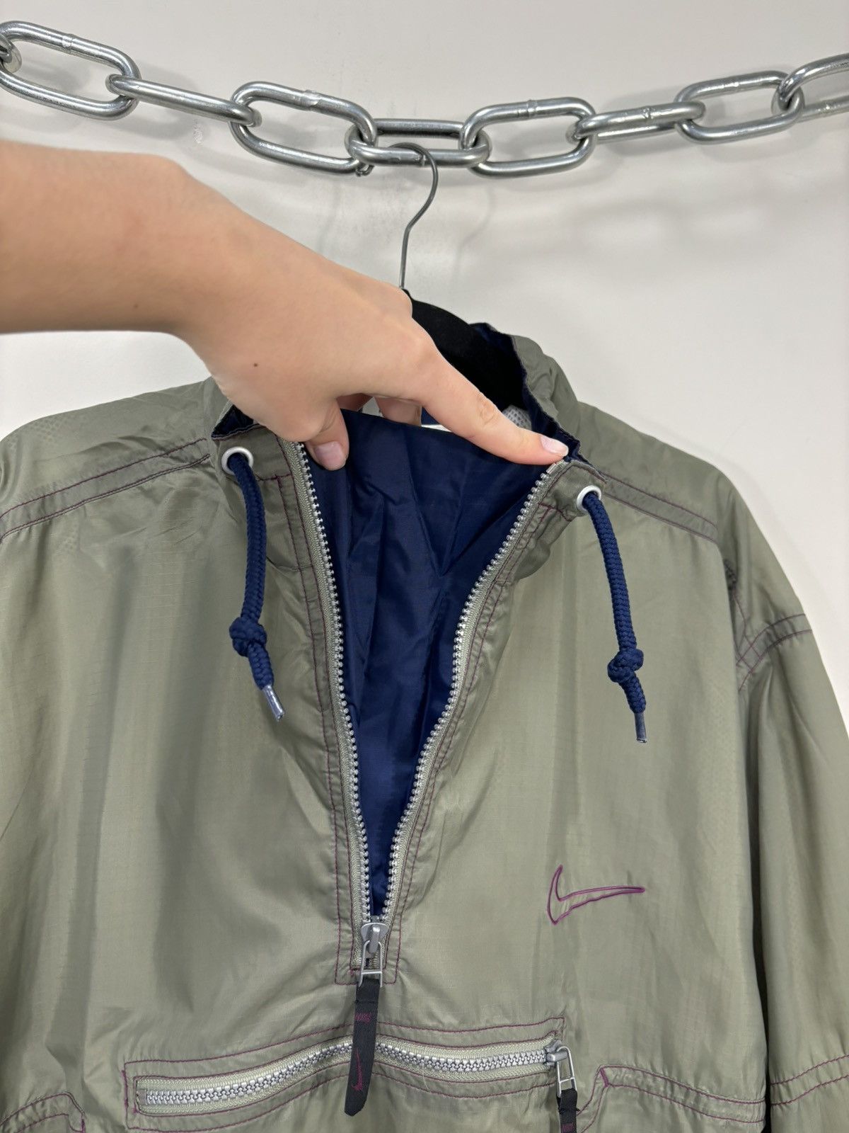 Nike Vintage Nike Y2K Big Back Logo 1/4 Zip Nylon Anorak Jacket Size US L / EU 52-54 / 3 - 10 Thumbnail