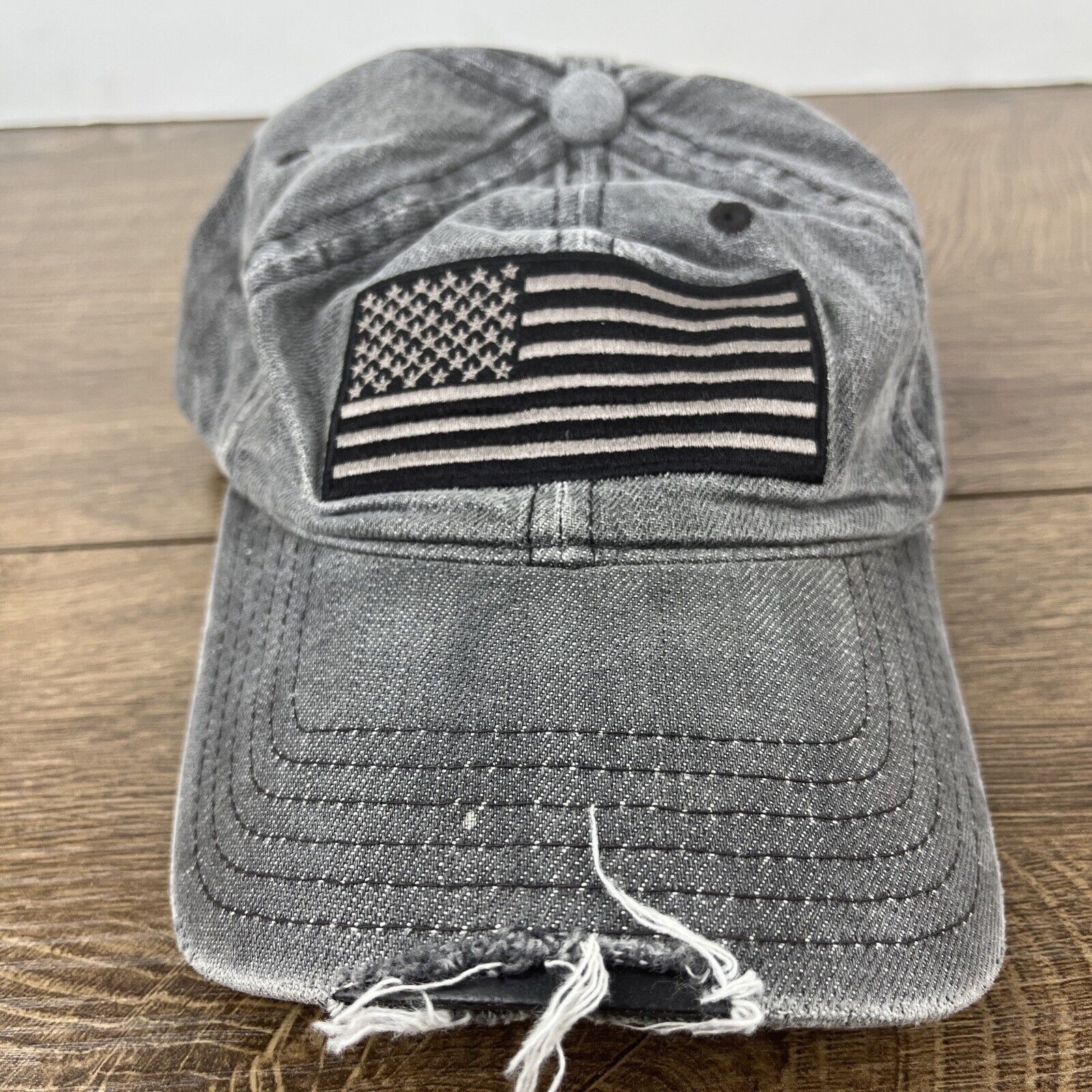 Other USA Flag Patch Hat USA Gray Hat Adjustable Adult Size Hat Ca Size ONE SIZE - 4 Thumbnail