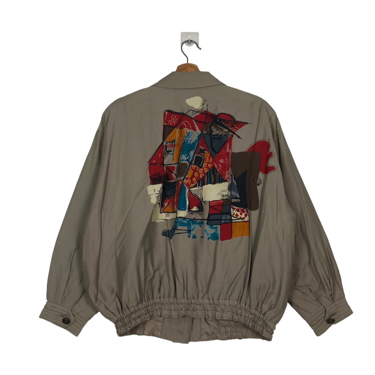 Japanese Brand Vintage Bomber Jacket Rose Sylvie Art Big Logo Issey Miyake Size US M / EU 48-50 / 2 - 8 Thumbnail