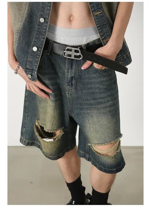 Other Vintage distressed loose casual ripped denim shorts Size US 32 / EU 48 - 5 Thumbnail