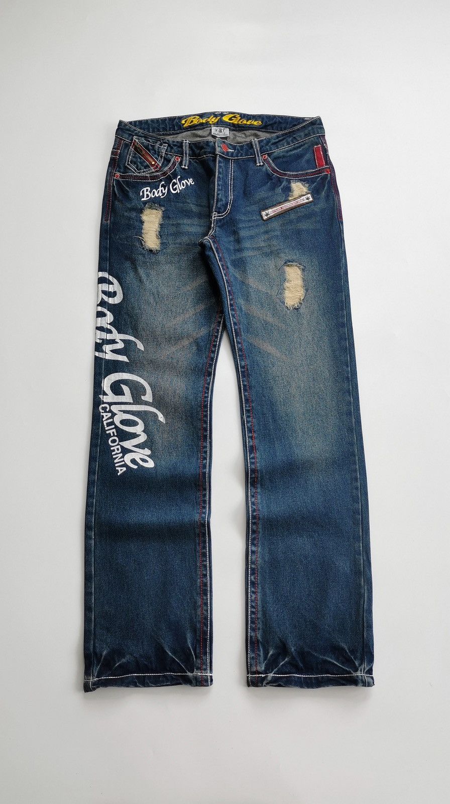 Brain Dead × Gotcha Y2K Gotcha Embroidery Print Vintage Jeans Size US 32 / EU 48 - 2 Thumbnail