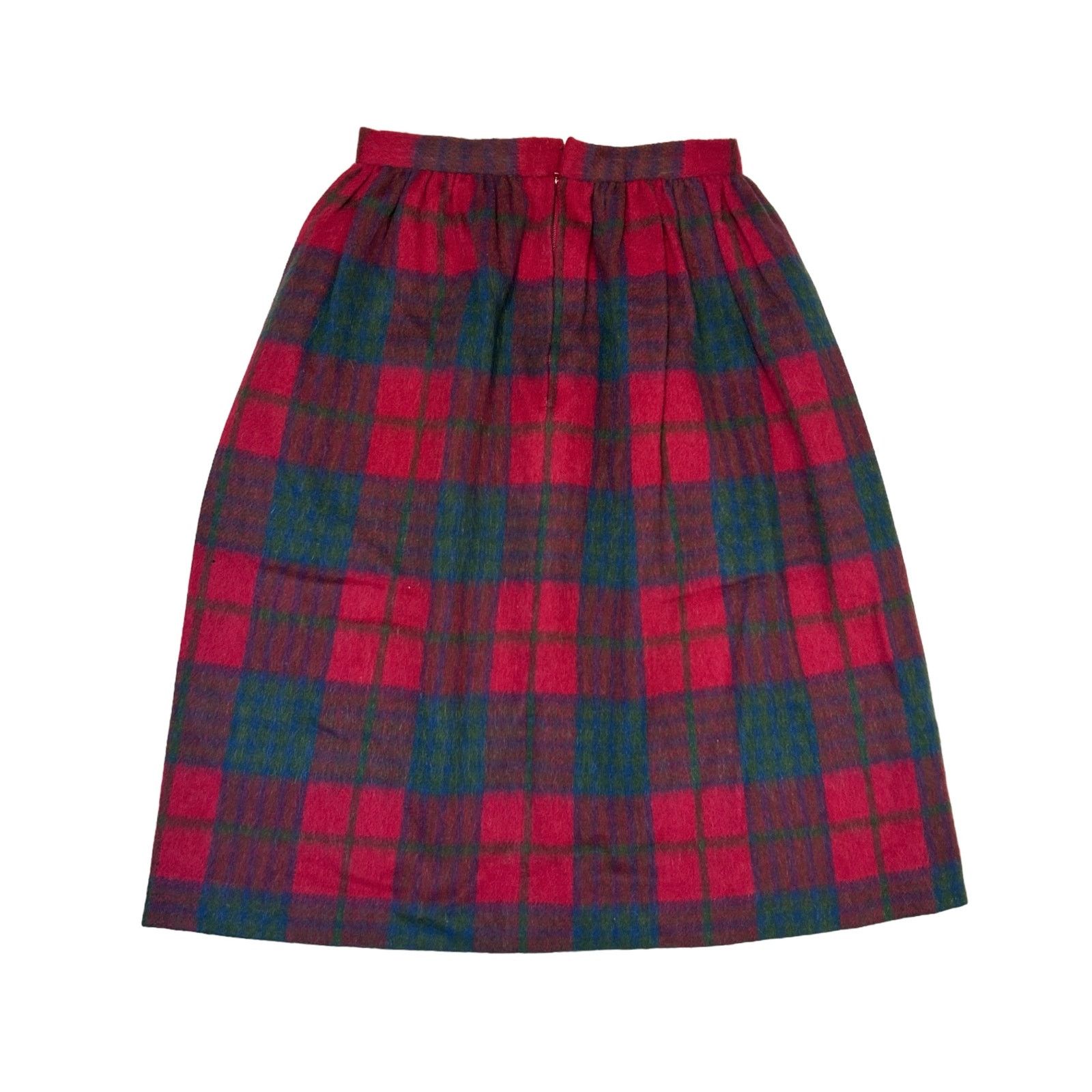 Handmade Vintage 80s Plaid Wool Blend hand-sewn Skirt 25" Size 25" / US 0 / IT 36 - 2 Thumbnail
