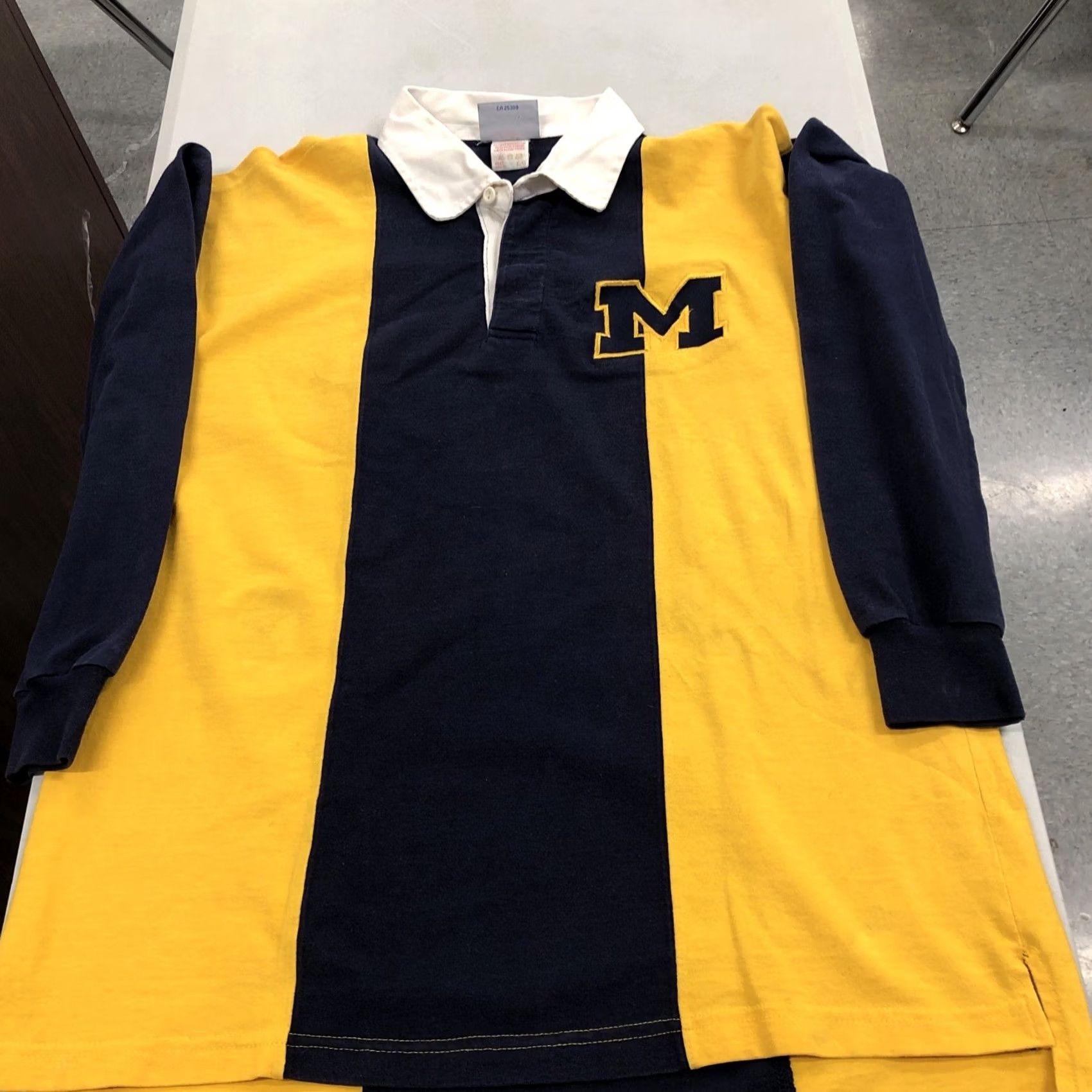 Vintage VINTAGE The Game Michigan Long Sleeve Rugby Polo Shirt Mens L Yellow Blue Striped Size US L / EU 52-54 / 3 - 2 Thumbnail