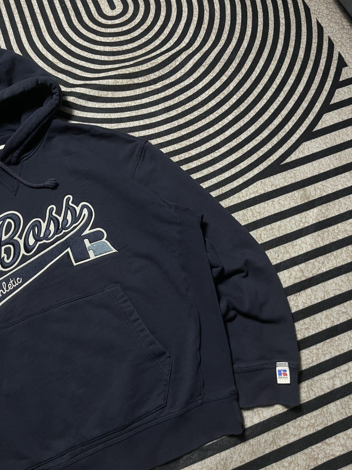 Russell Athletic 2000s RUSSELL ATHLETIC X HUGO BOSS SPELLOUT HOODIE Size US L / EU 52-54 / 3 - 5 Thumbnail