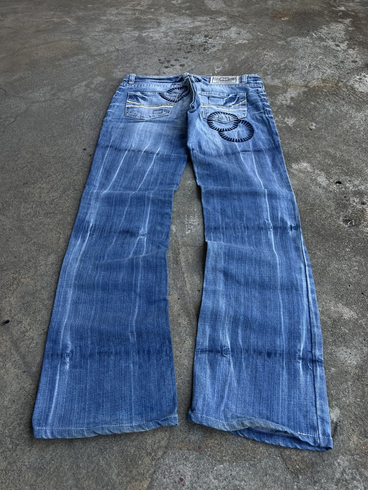 Dolce & Gabbana Crazy Vintage Dolce & Gabbana Boot cut Flared Jeans Big Logo Size 31" - 6 Thumbnail