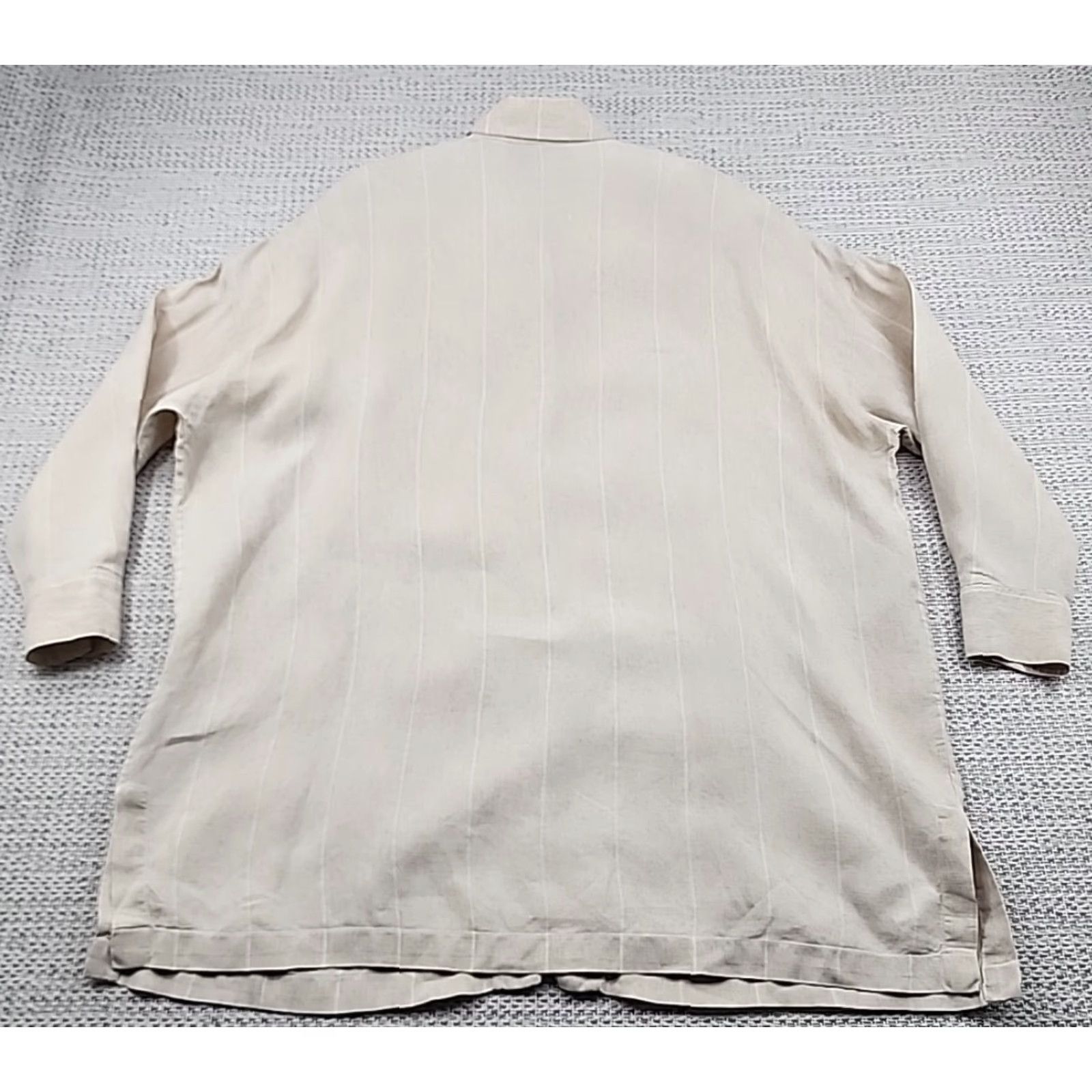 Ellen Tracy Linda Allard Ellen Tracy Blouse Jacket M 100% Linen Button Up Shoulder Pads Beige Long Sleeve Collared 18 Women Vintage: No Size XXL / US 16-18 / IT 52-54 - 7 Thumbnail