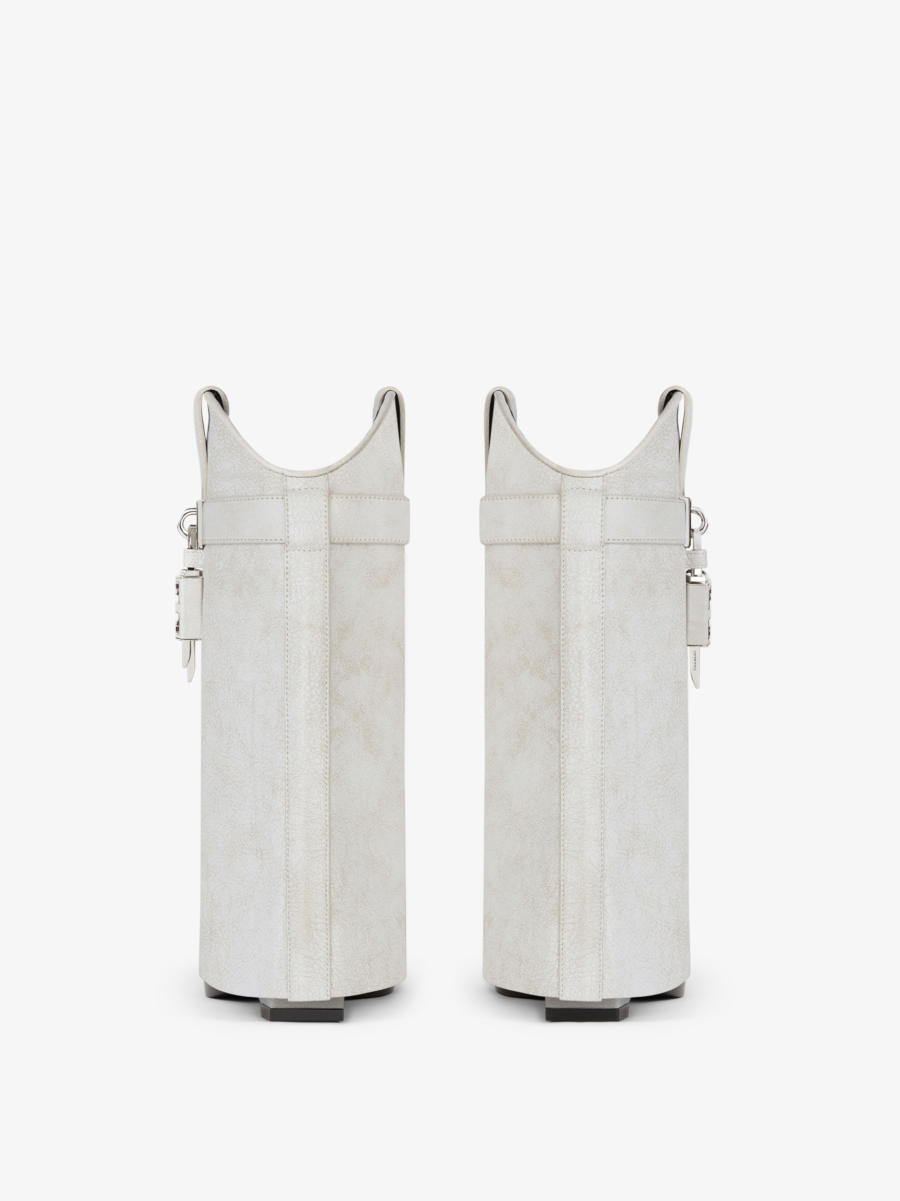 Givenchy o1w1db10525 Shark Lock Cowboy Ankle Boots in White Size US 9 / IT 39 - 4 Thumbnail