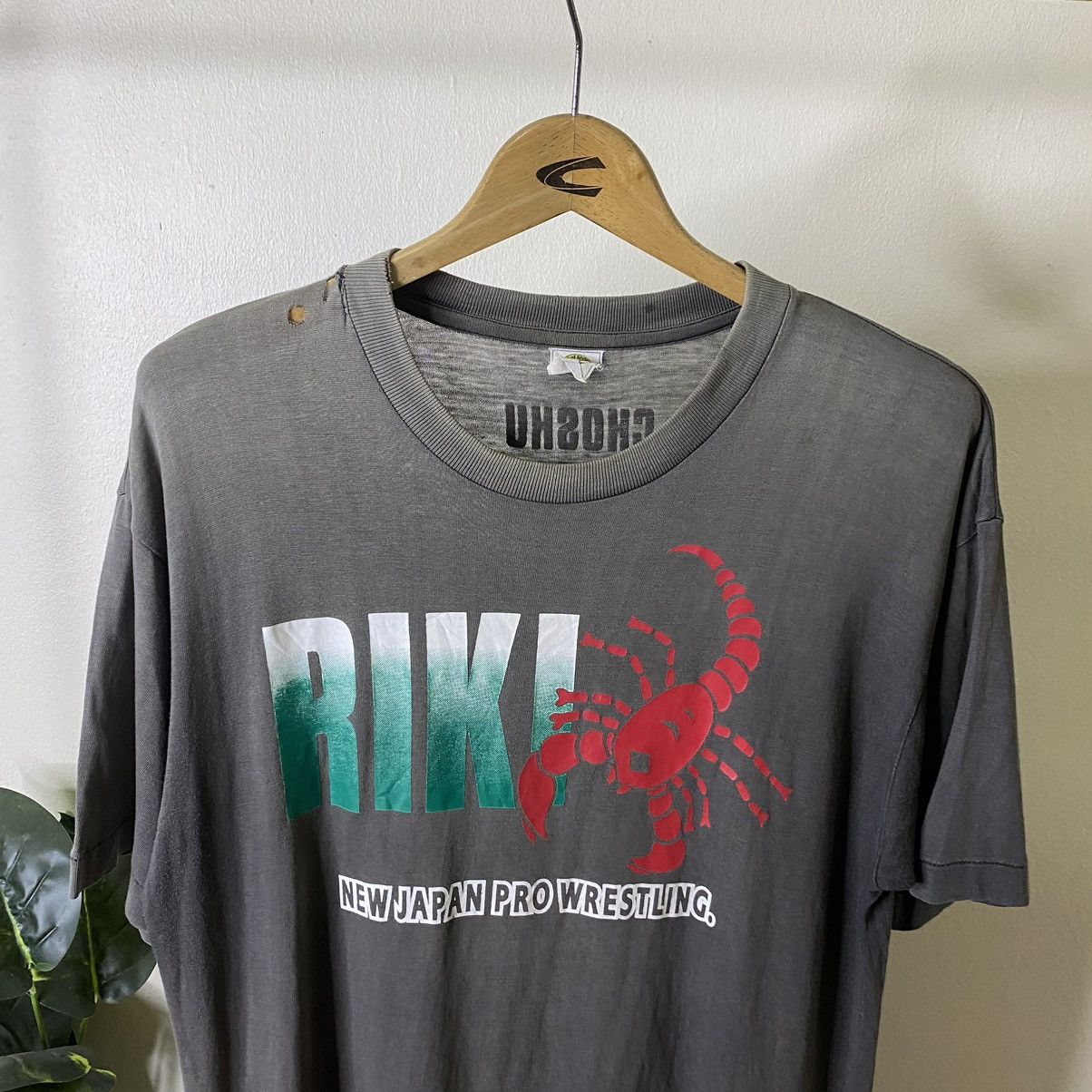 Vintage × WWE × WWF 1990s NJPW Riki Choshu Scorpion Deathlock Sunfaded Tee Size US M / EU 48-50 / 2 - 2 Thumbnail