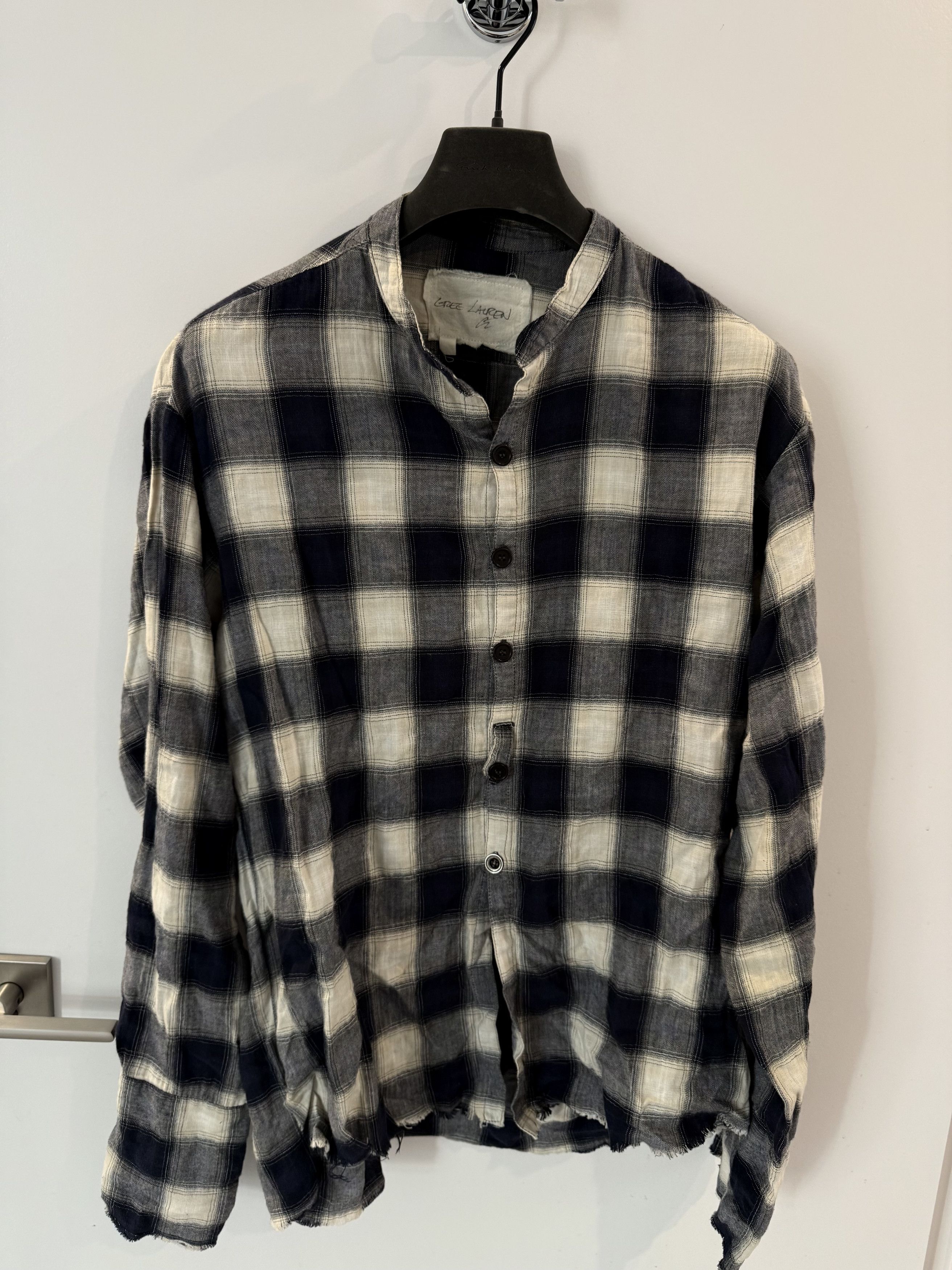 Greg Lauren Greg Lauren Blue - Buffalo Check Studio Shirt - Frayed - M Size US M / EU 48-50 / 2 - 1 Thumbnail