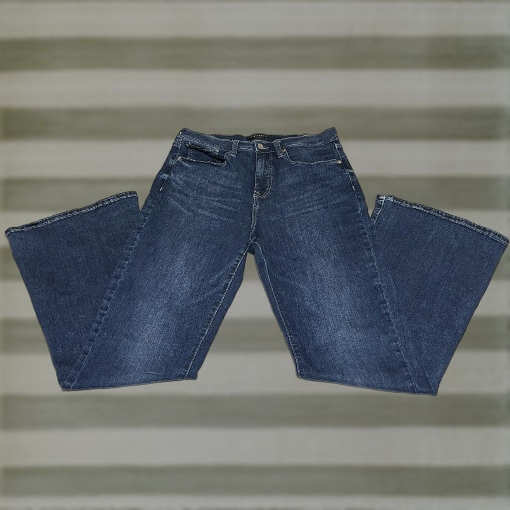 Lucky Brand Lucky Brand High Rise Flare Stevie Stretch Jeans Women 10/30 30x31 Blue Regular Inseam 31 Dark Wash 5-Pocket Denim Stretch Vintage: No Size 32" / US 10 / IT 46 - 1 Thumbnail