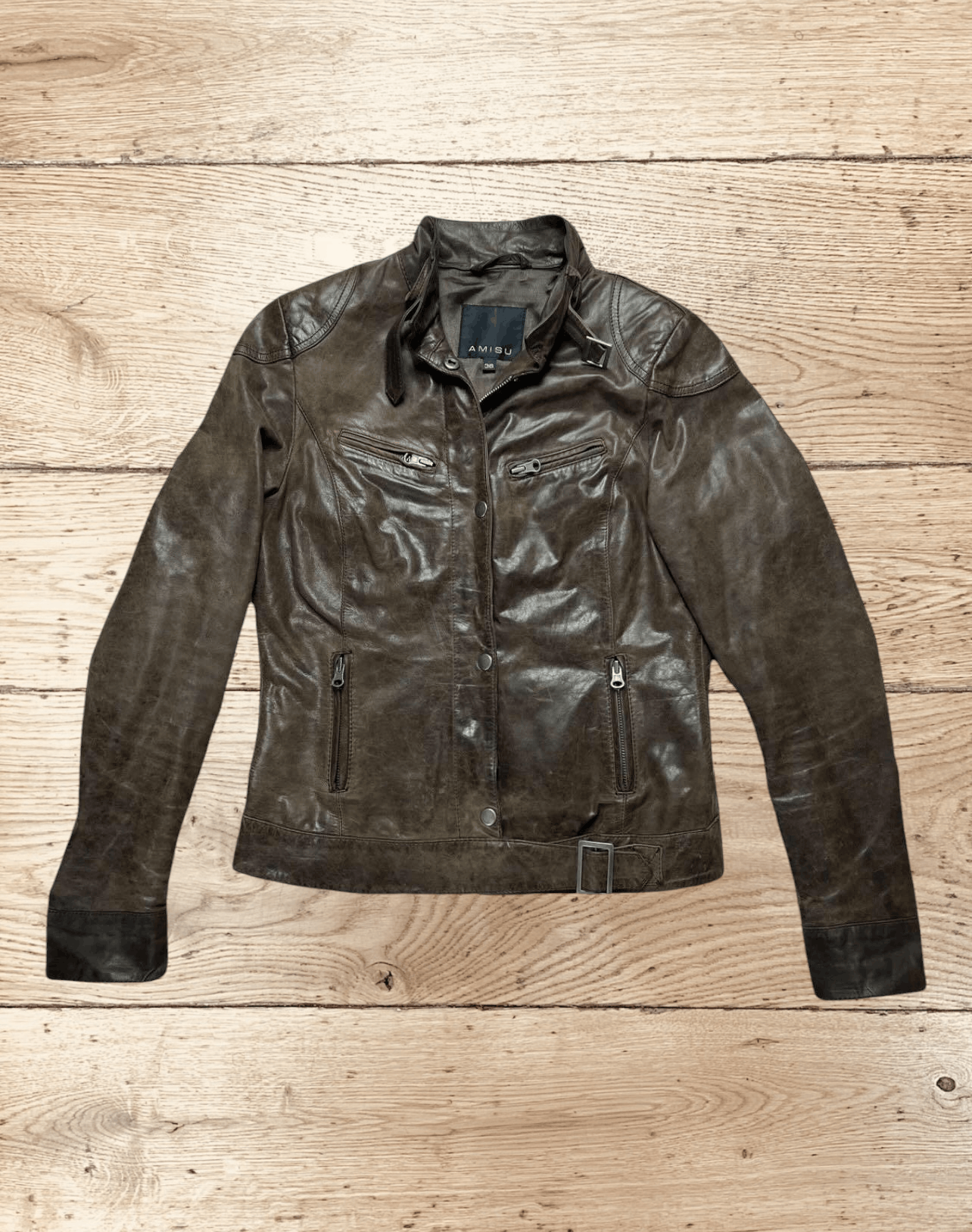 Other Leather jacket Amisu. Leather vintage jacket Size US S / EU 44-46 / 1 - 1 Thumbnail