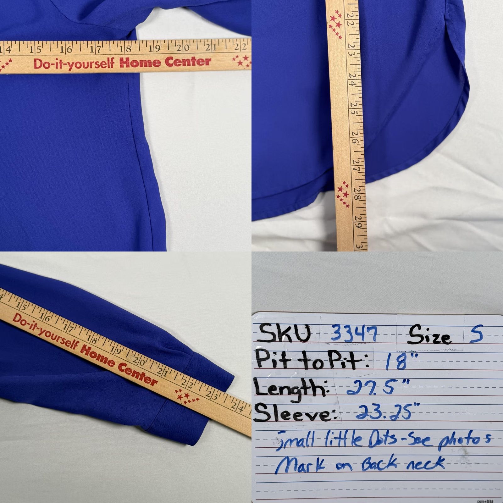 Vintage Pleione Henley Tunic Shirt Blouse Blue Small LS Lightweight Office Career Top Size S / US 4 / IT 40 - 8 Thumbnail