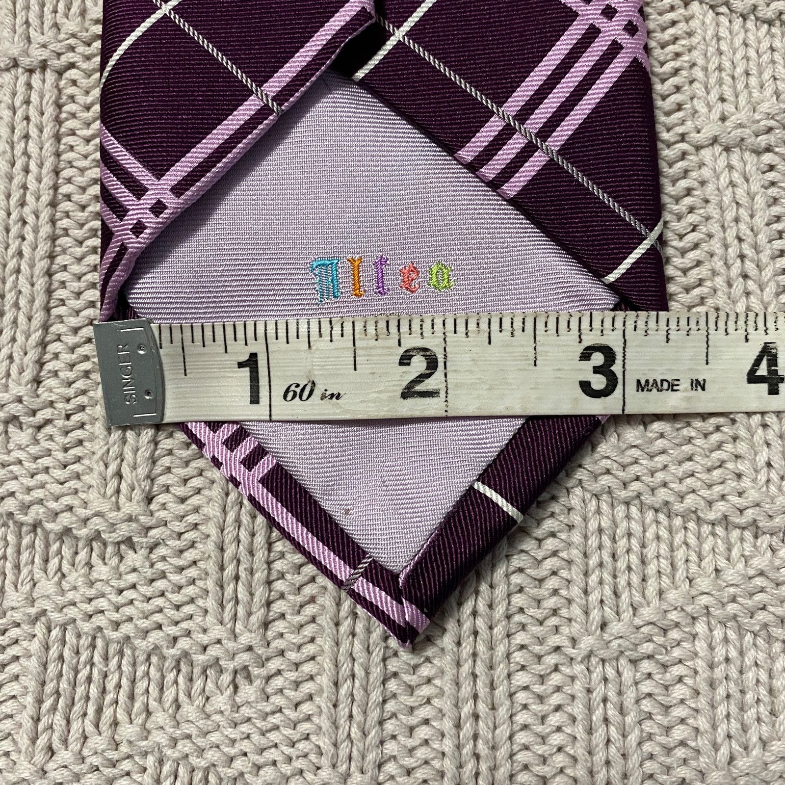 Altea Altea purple plaid silk tie Size ONE SIZE - 6 Thumbnail