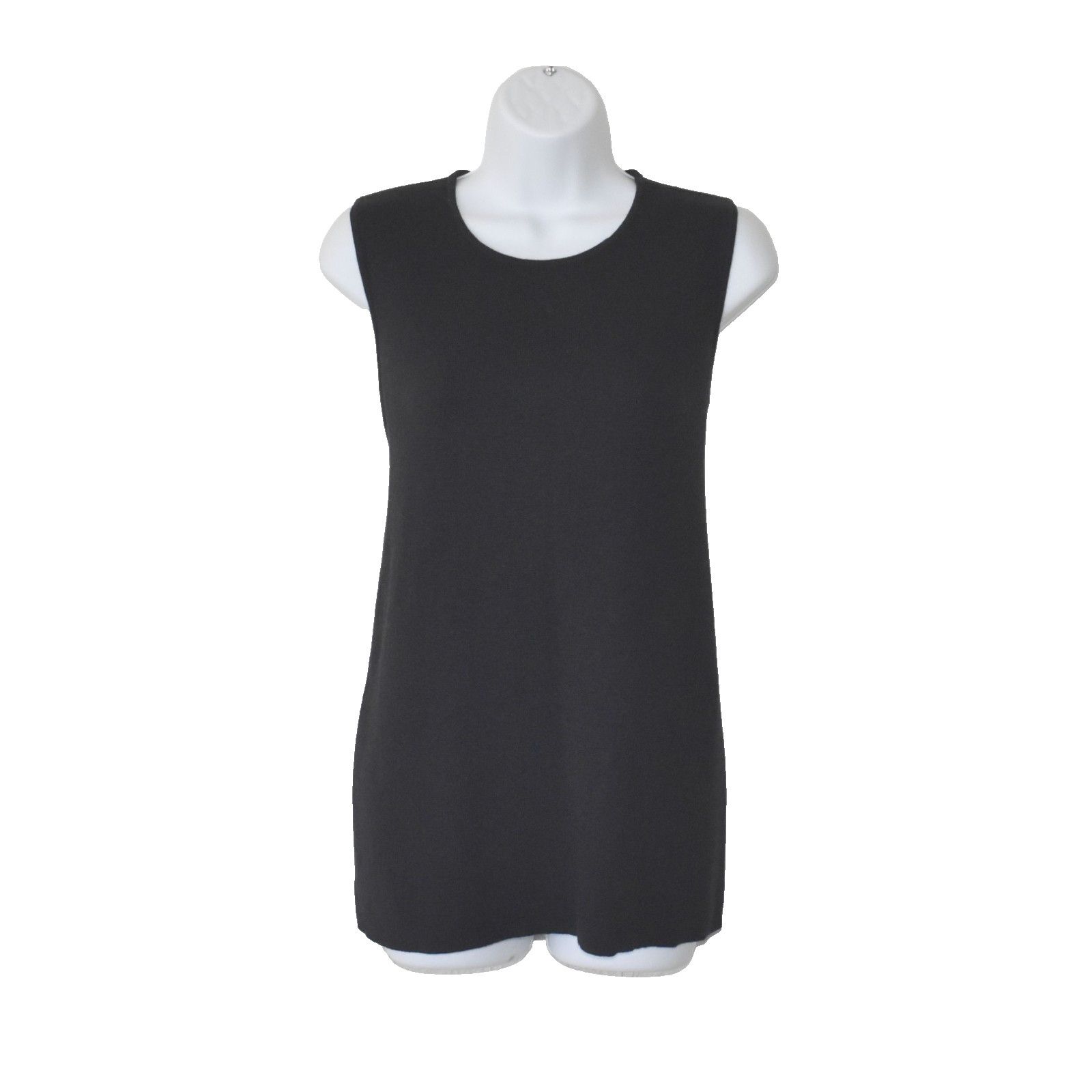 Eileen Fisher EILEEN FISHER Black Wool Knit Crew Neck Sleeveless Top Sz S Size S / US 4 / IT 40 - 1 Thumbnail