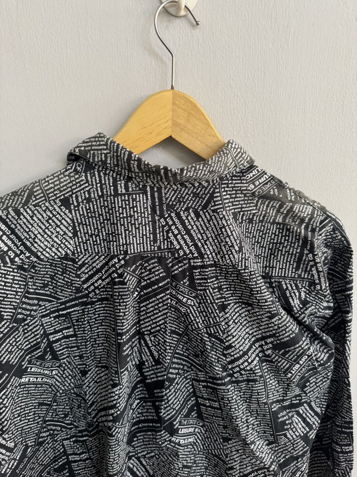 Japanese Brand M AND M NEWSPAPER MOTIF LONG SHIRT LIKE IFSIXWASNINE STYLE Size US M / EU 48-50 / 2 - 5 Thumbnail