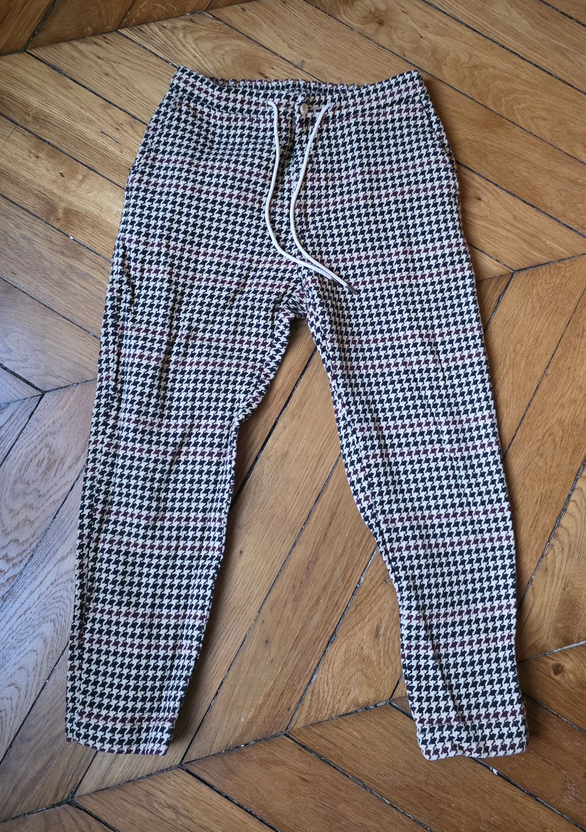 Drole De Monsieur Carrot trousers with houndstooth pattern, size 36 / S Size US 26 / EU 42 - 1 Thumbnail