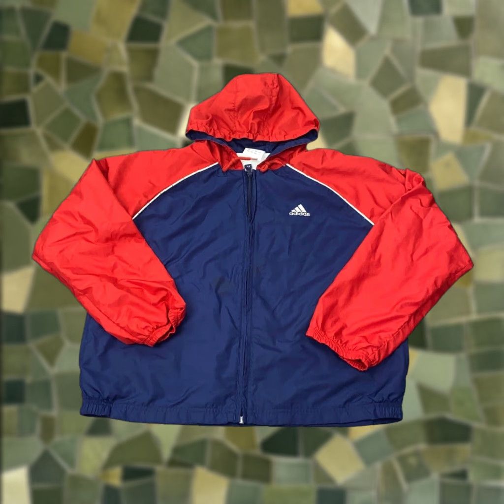 Adidas Adidas Jacket Mens Large Blue Windbreaker Lined Hooded Zip Pockets All Seasons Regular Jacket Mens L Blue Windbreaker Size US L / EU 52-54 / 3 - 1 Thumbnail