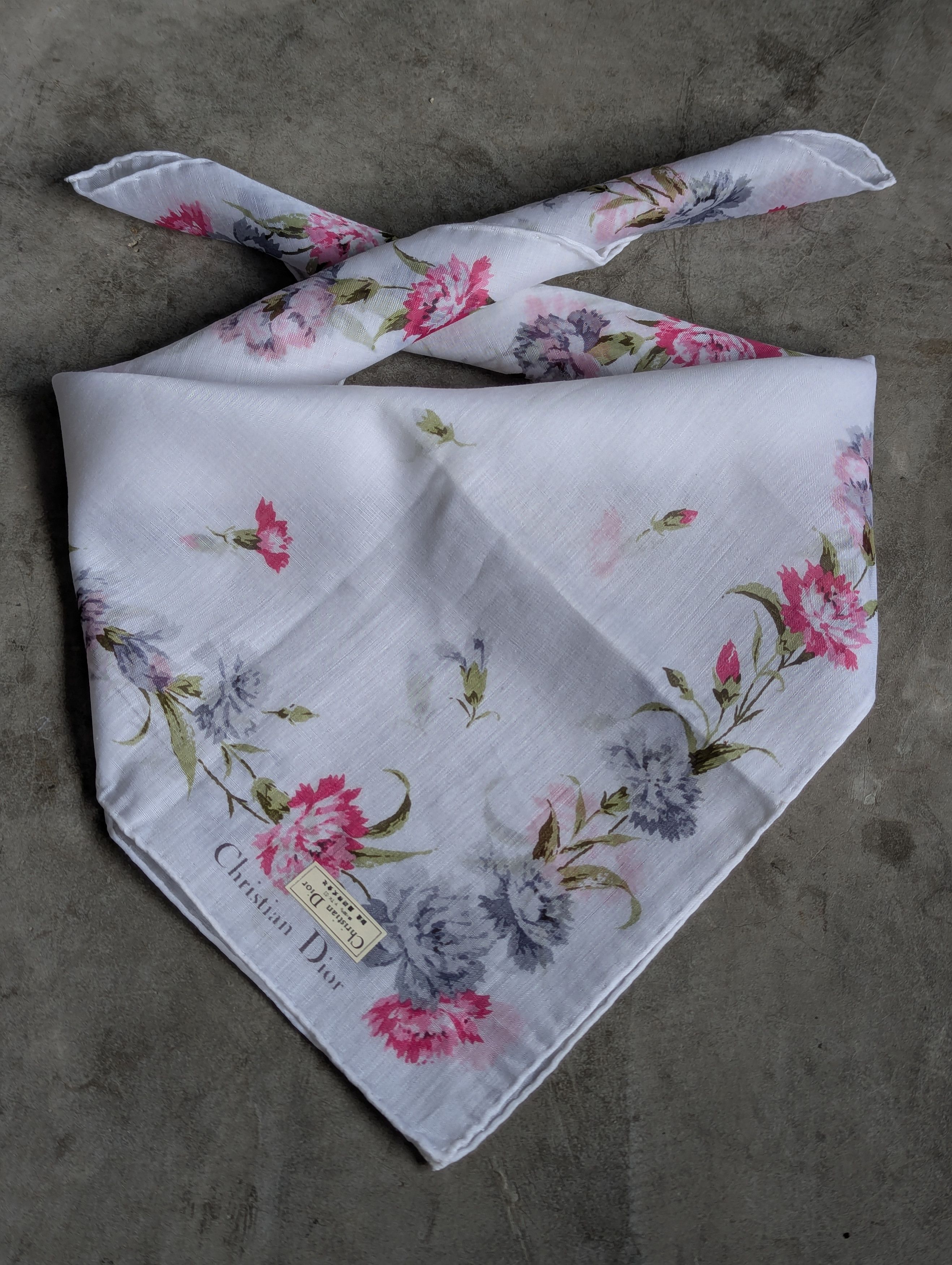 Christian Dior Monsieur 🔥FREE SHIPPING🔥Vintage Christian Dior Floral Handkerchief Size ONE SIZE - 2 Thumbnail