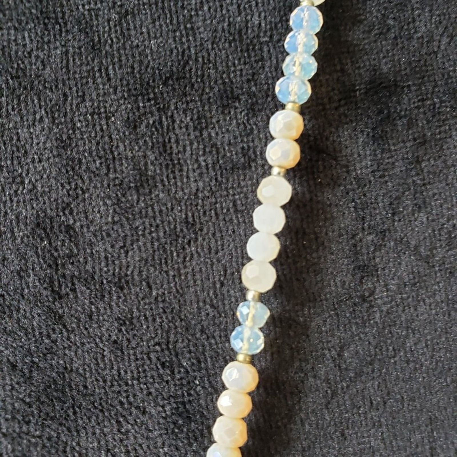 The Unbranded Brand Gold Tone Faceted Beads Faux Pearl Tassel Chain Necklace Size ONE SIZE - 6 Thumbnail