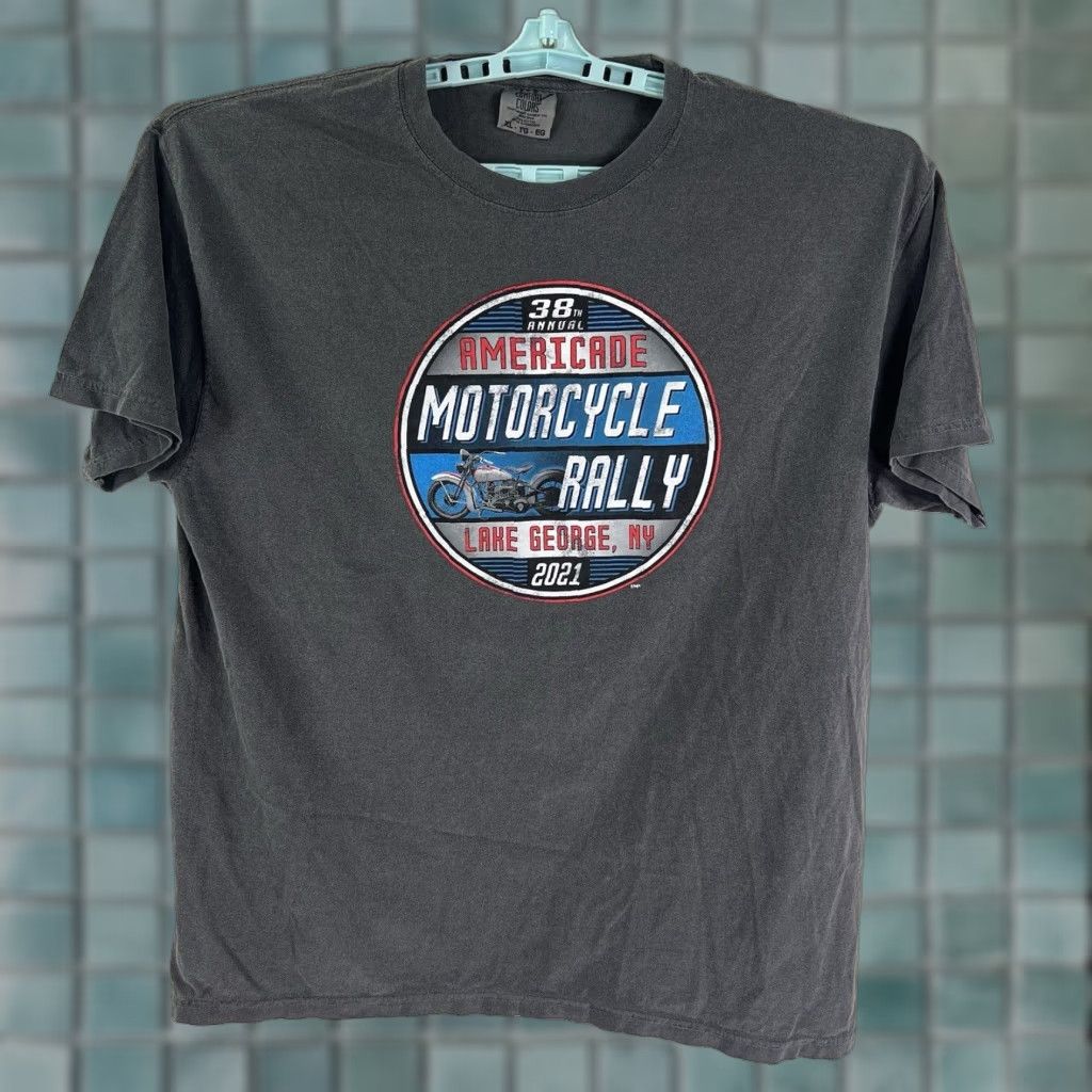 Comfort Colors Americade 38th Motorcycle Rally T-Shirt XL Gray Graphic Print Comfort Colors Mens Size US XL / EU 56 / 4 - 1 Thumbnail