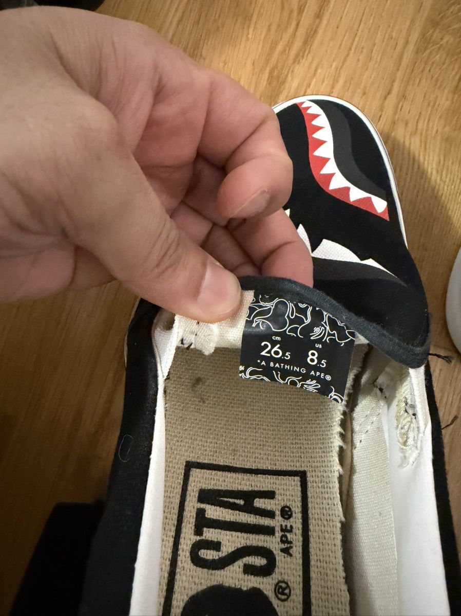 Bape Bape shark low canvas slip on - rarely worn w/o box - US 8.5 Size US 8.5 / EU 41-42 - 6 Thumbnail