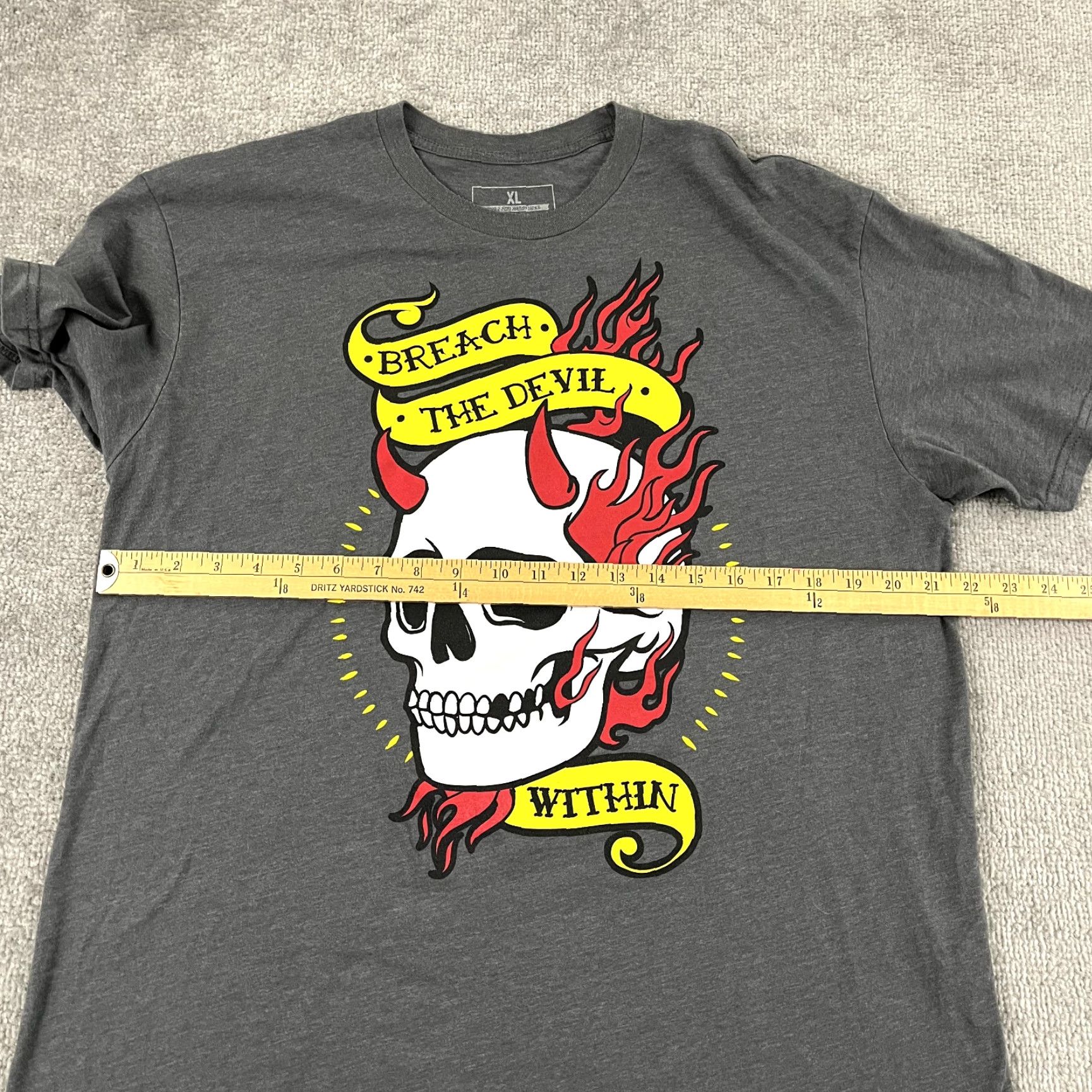 Vintage ZERO FOXTROT Shirt Mens XL Gray Skull Breach Devil Within Graphic Skate Tee S/S Size US XL / EU 56 / 4 - 6 Thumbnail