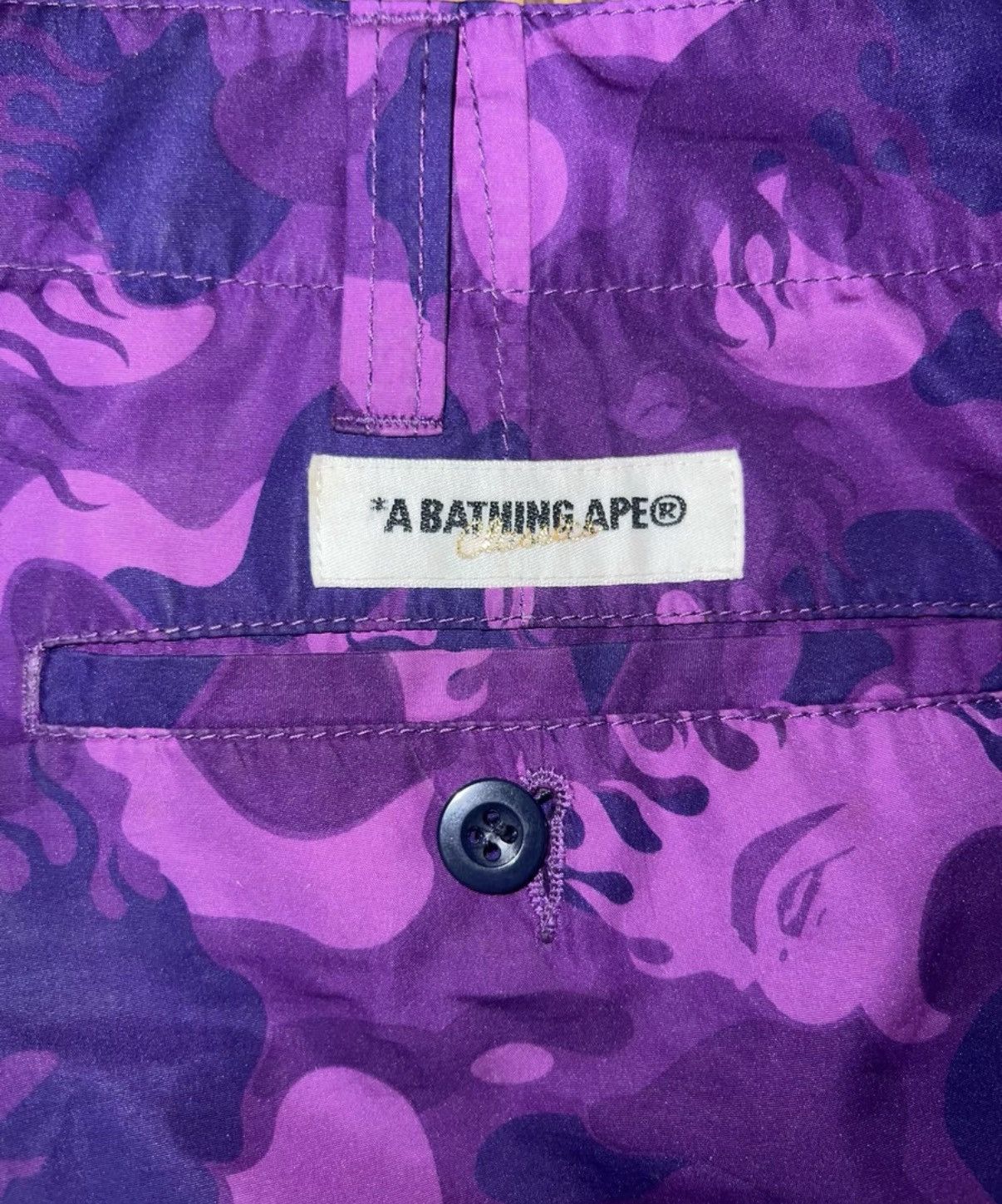 Bape BAPE OG Nigo Era, Purple Flame Ape Head Shorts Size US 34 / EU 50 - 5 Thumbnail