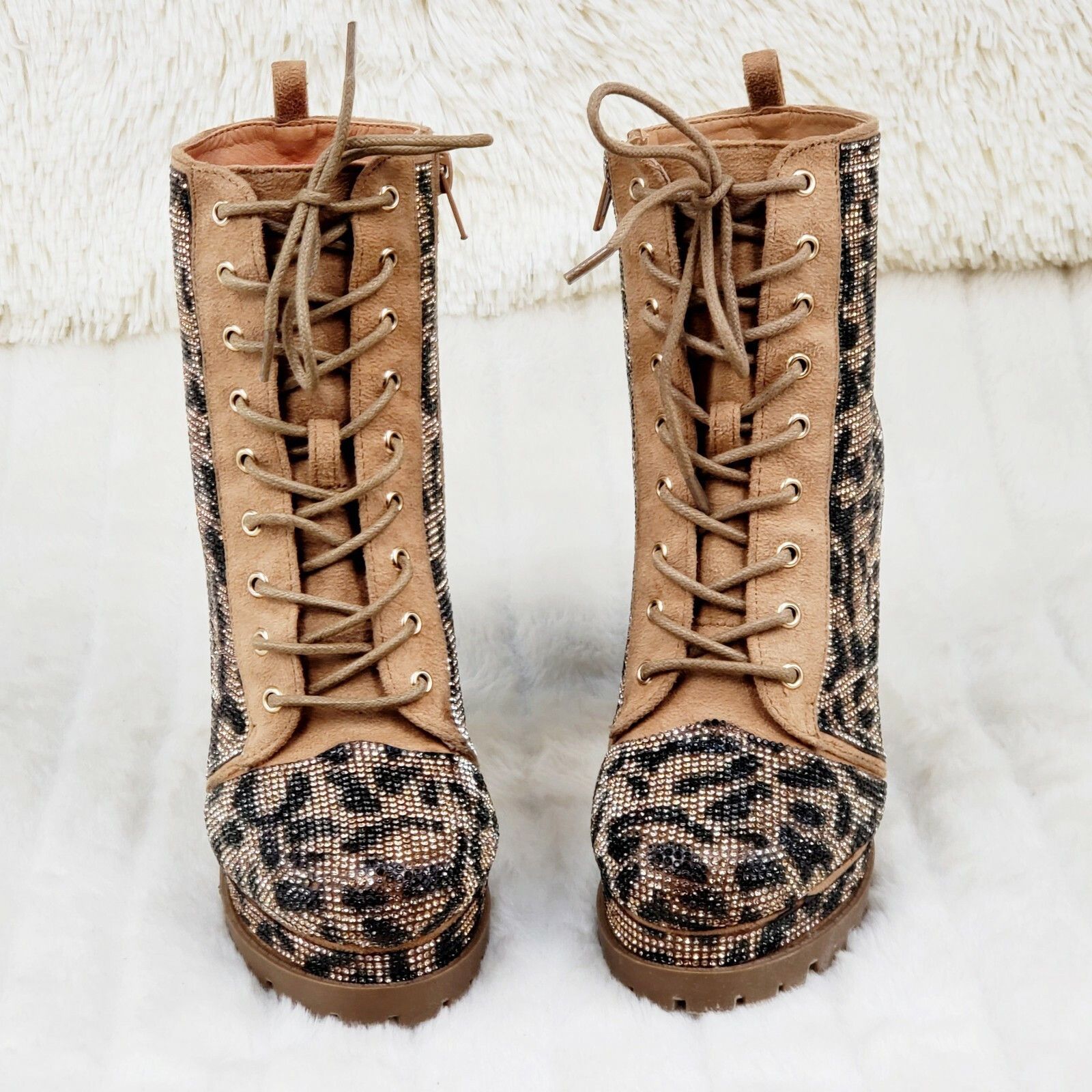 Other Wild Diva Vivian 15 Leopard Rhinestone High Heel Platform A Size US 11 / IT 41 - 8 Thumbnail