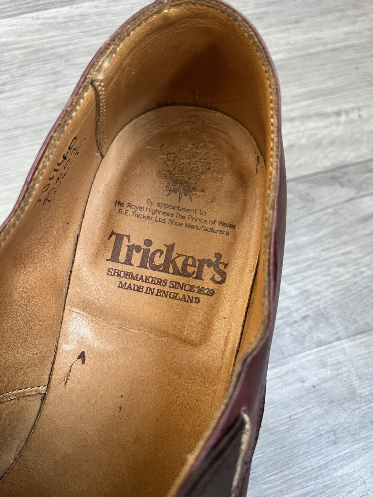 Tricker's Trickers double monk strap burgundy oxford leather shoes Size US 11.5 / EU 44-45 - 10 Thumbnail