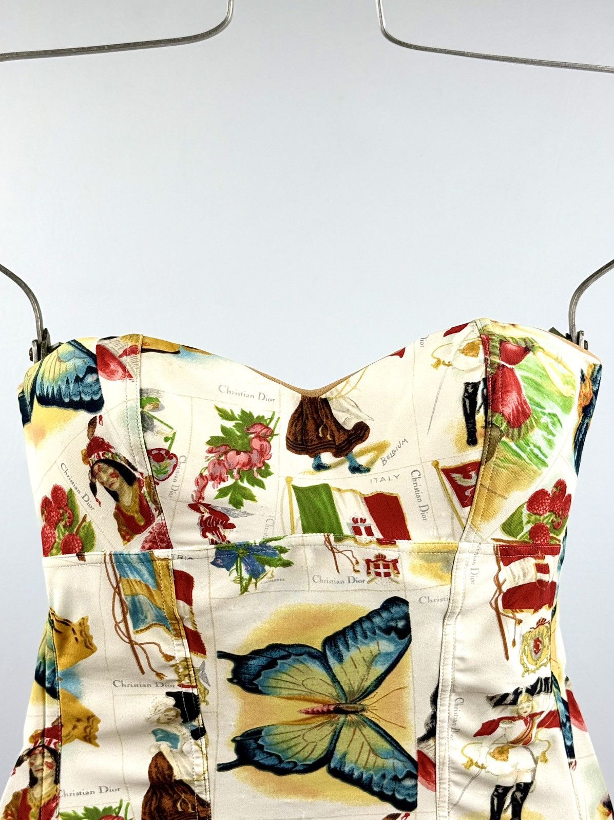 Dior Dior - John Galliano - SS/02 - Stamp Print - Bustier Corset Size XS / US 0-2 / IT 36-38 - 6 Thumbnail