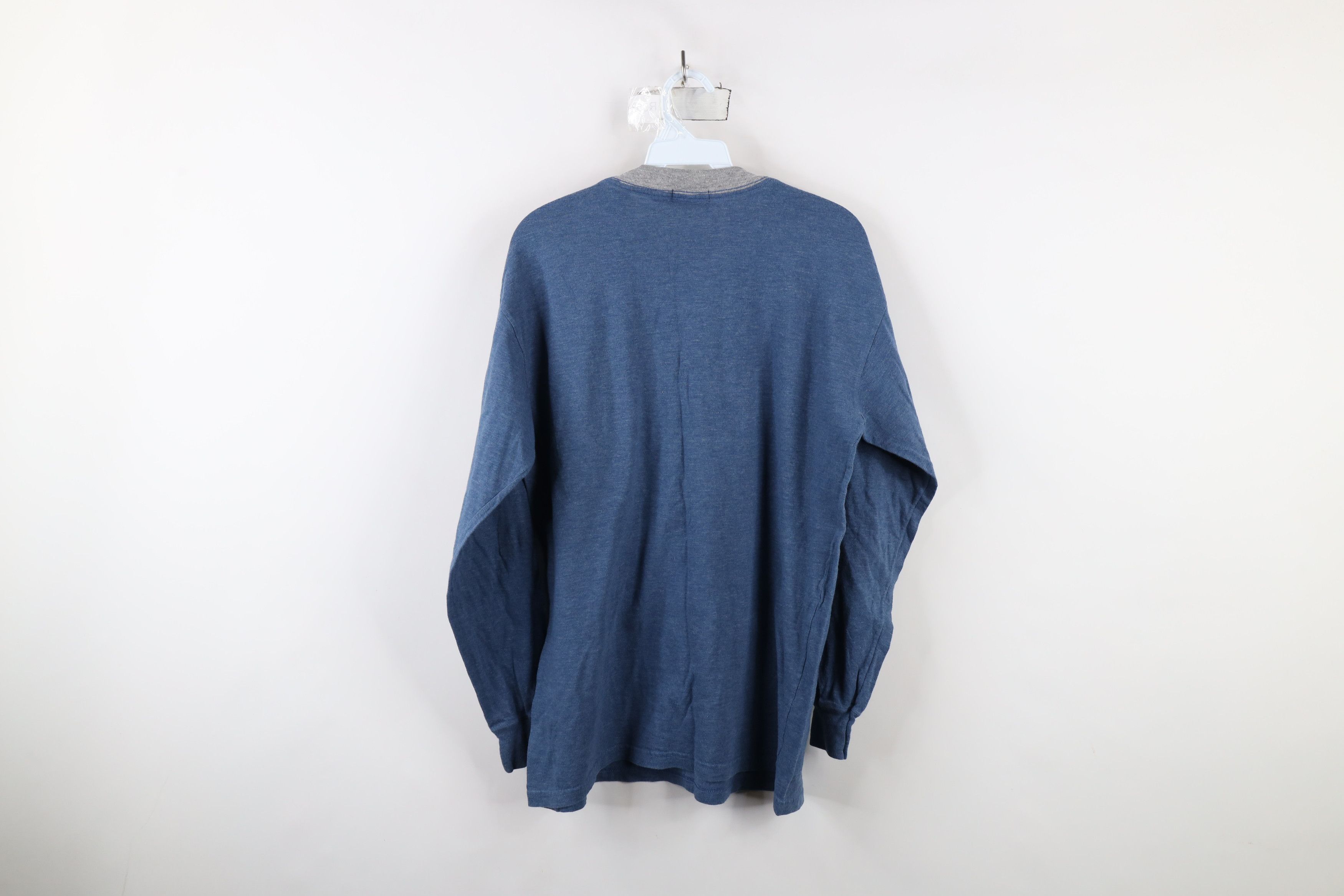 Vintage Vintage 90s Streetwear Blank Knit Long Sleeve Pocket T-Shirt Size US M / EU 48-50 / 2 - 6 Thumbnail