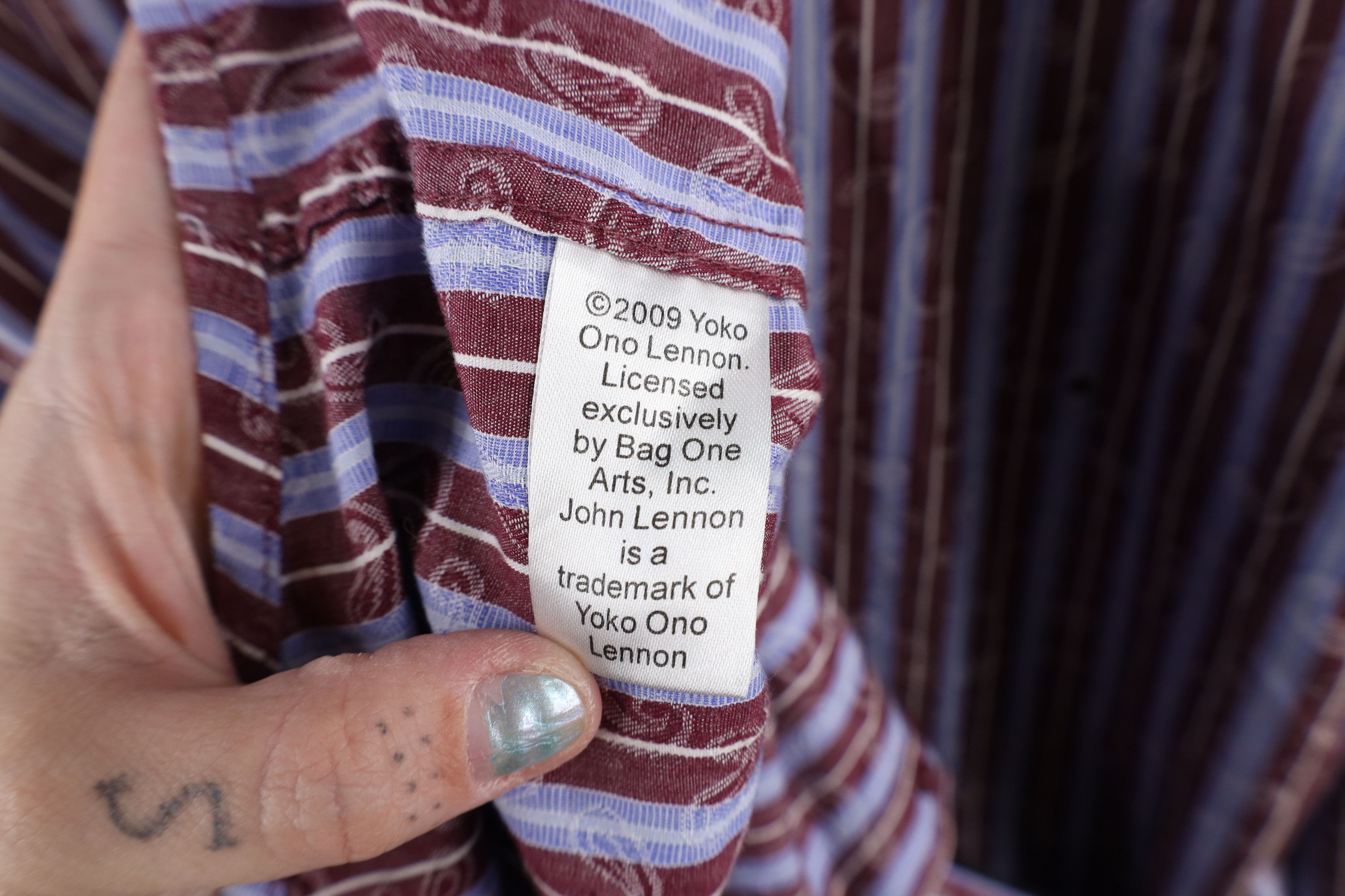 Vintage Vintage John Lennon Striped Paisley Collared Button Shirt Size US M / EU 48-50 / 2 - 12 Thumbnail
