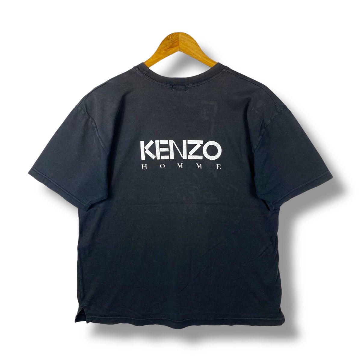 Kenzo Vintage 90's KENZO HOMME Logo Faded Distressed Tee Shirt Size US M / EU 48-50 / 2 - 1 Thumbnail