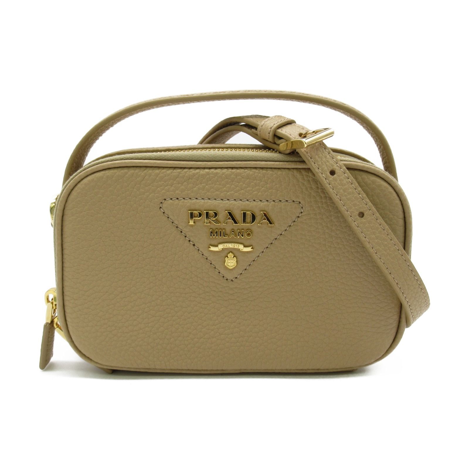 image of Prada Shoulder Bag Leather Beige, Women's