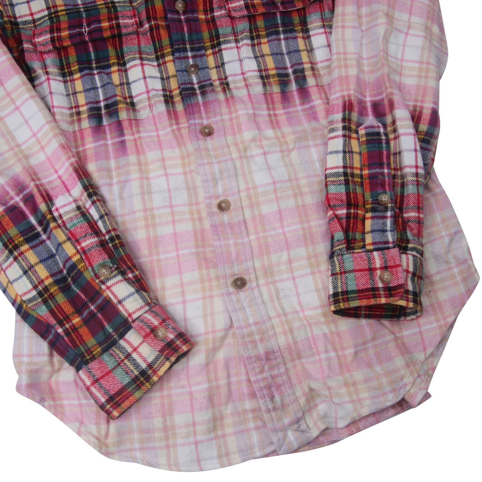 Polo Ralph Lauren × Vintage Vintage Polo Ralph Lauren Ombre Faded Plaid Flannel Shirt Size US M / EU 48-50 / 2 - 3 Thumbnail